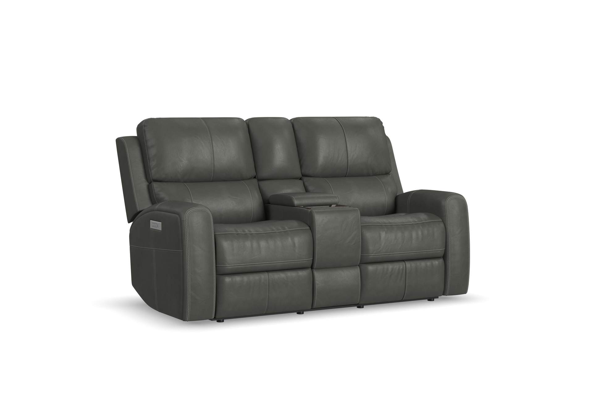 Linden Power Reclining Loveseat with Console & Power Headrests & Lumbar image 1
