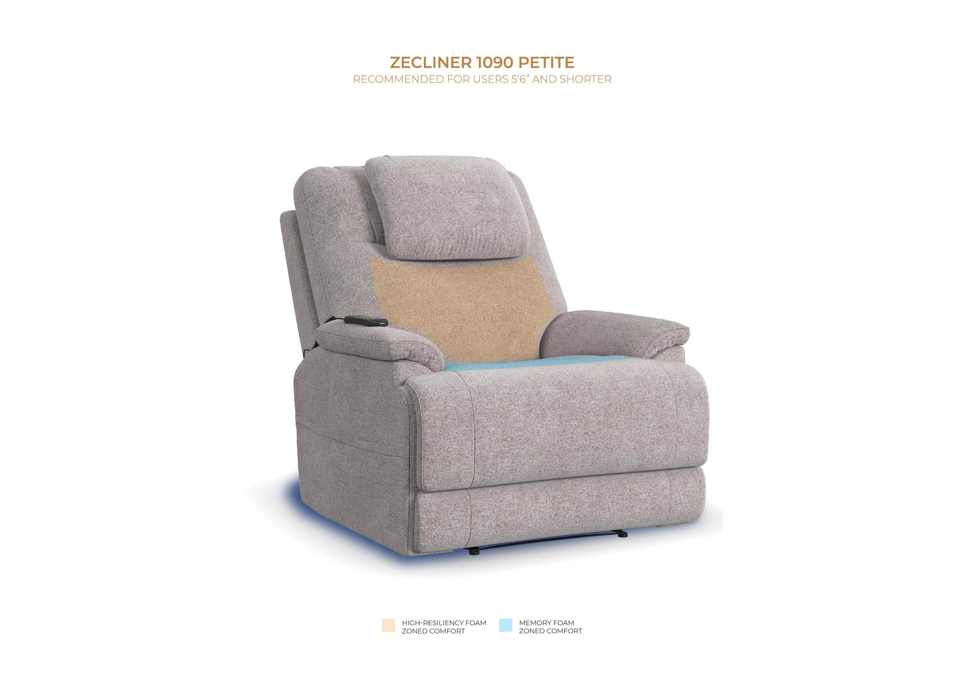 Zecliner Model 2 Petite Power Lift Recliner with Power Headrest & Lumbar image 14