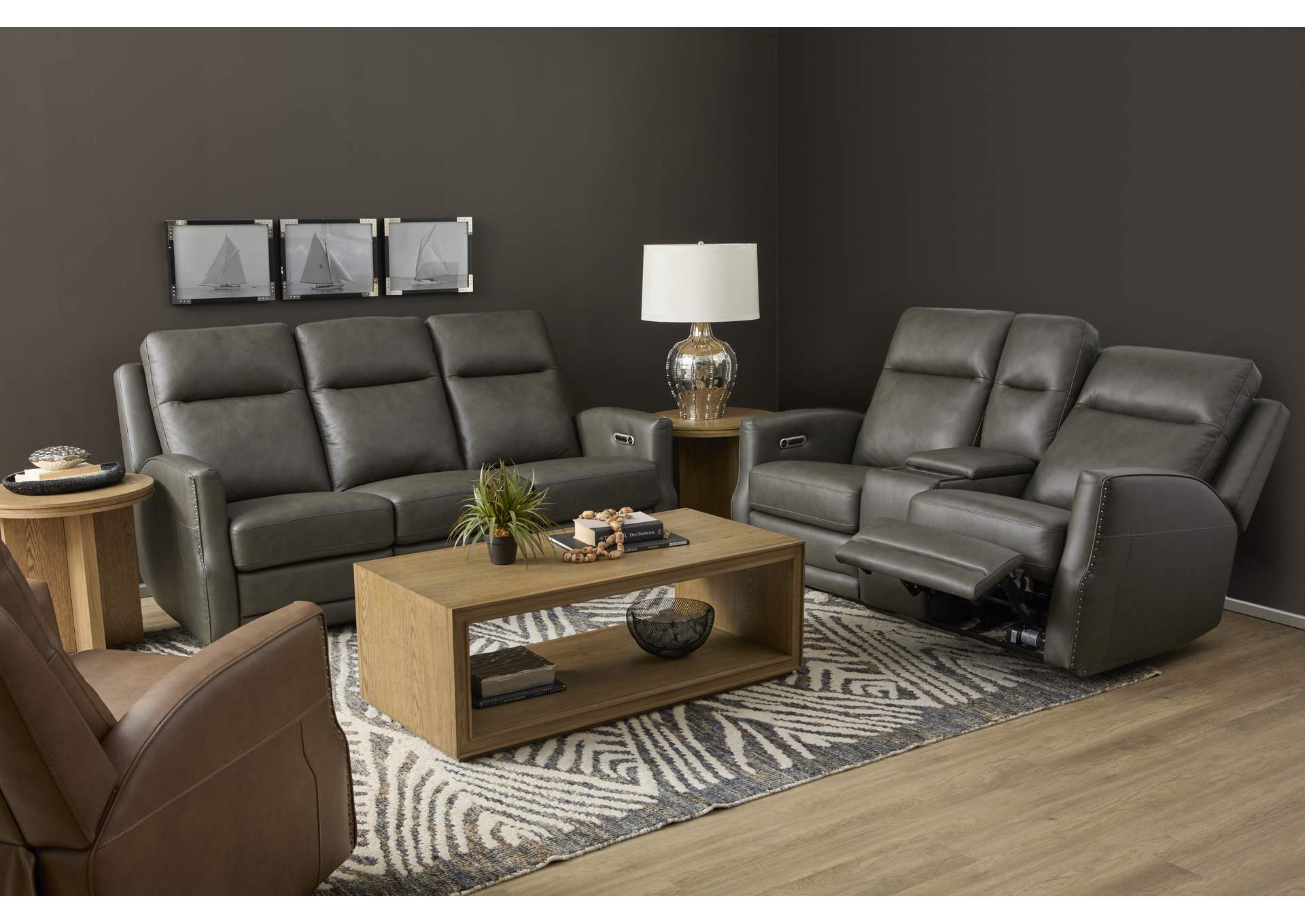 Maxwell Power Reclining Loveseat with Console, Power Headrests and Lumbar image 8