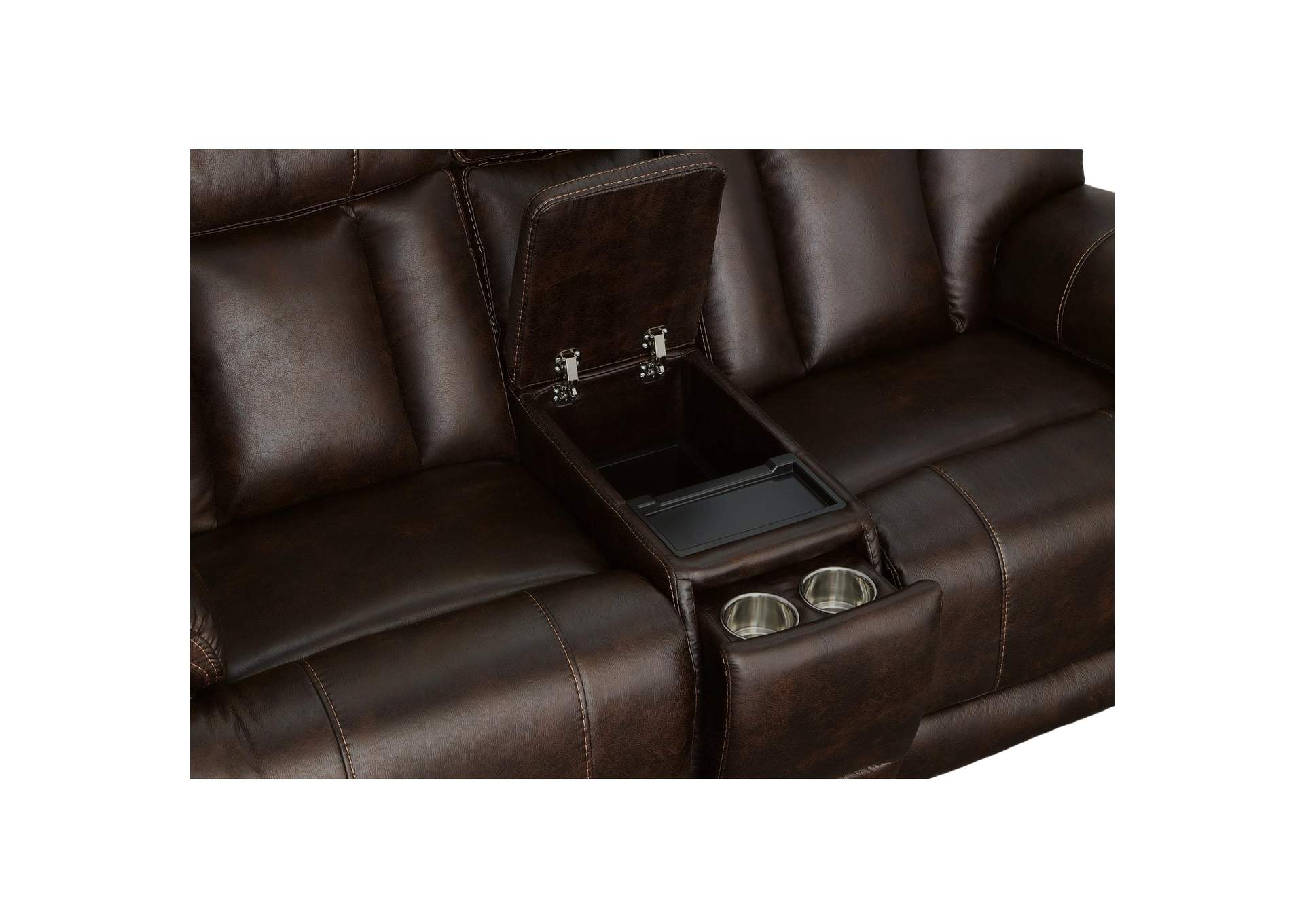 Clive Power Reclining Loveseat with Console, Power Headrests & Lumbar image 7