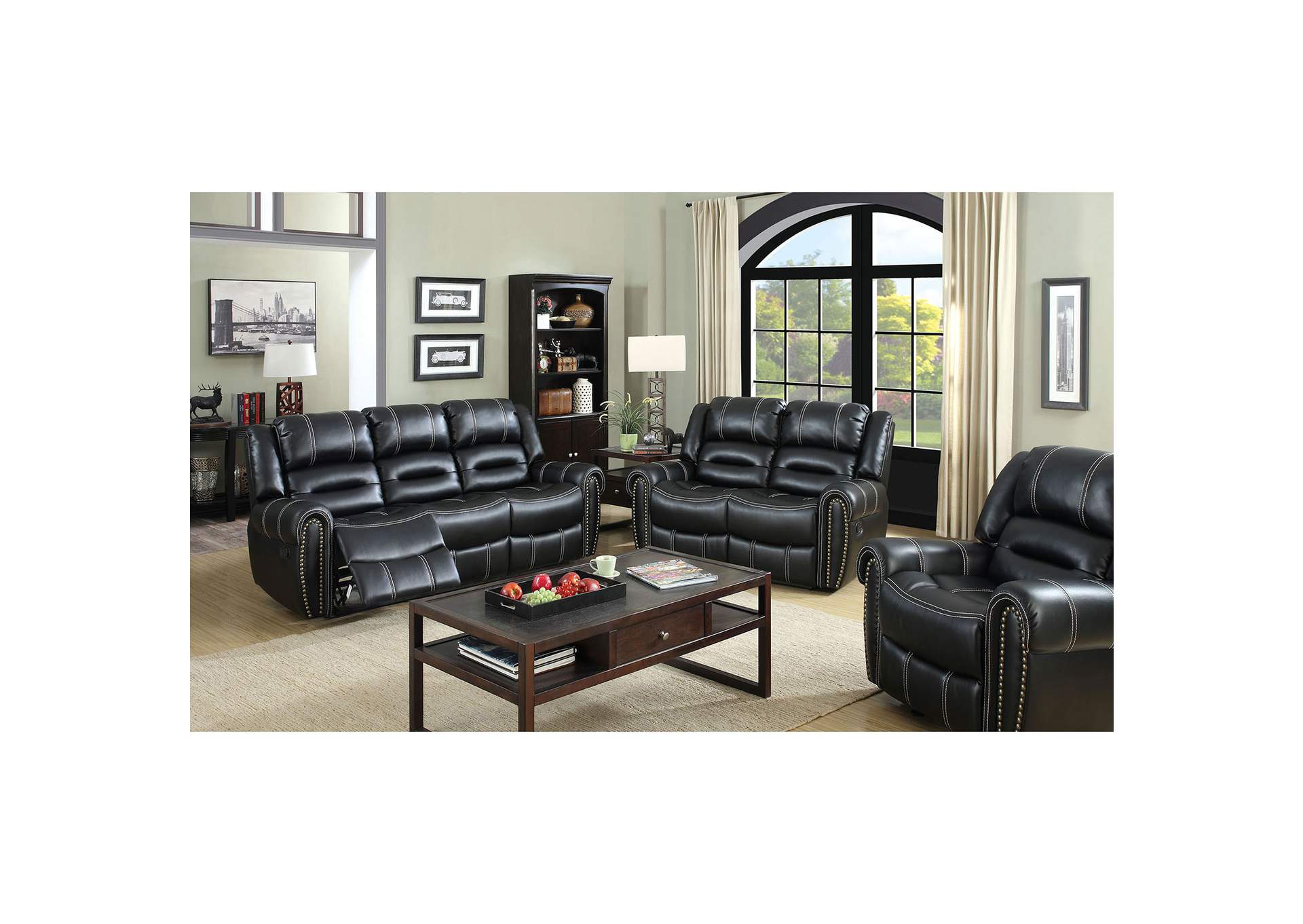 Frederick Black Sofa and Loveseat image 1