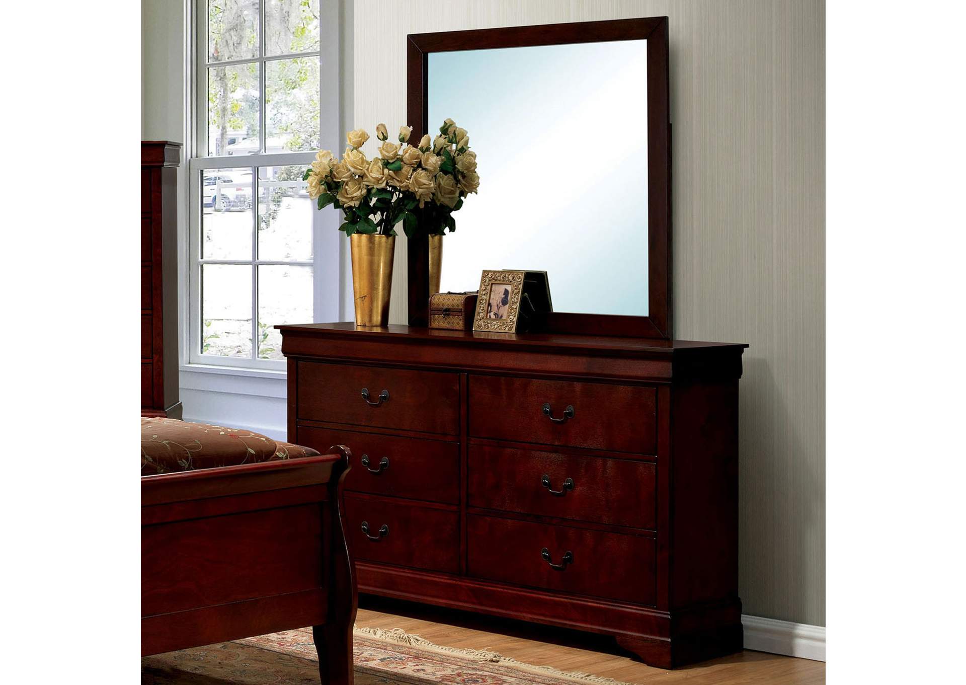 Louis Philippe II Cherry Dresser and Mirror image 1