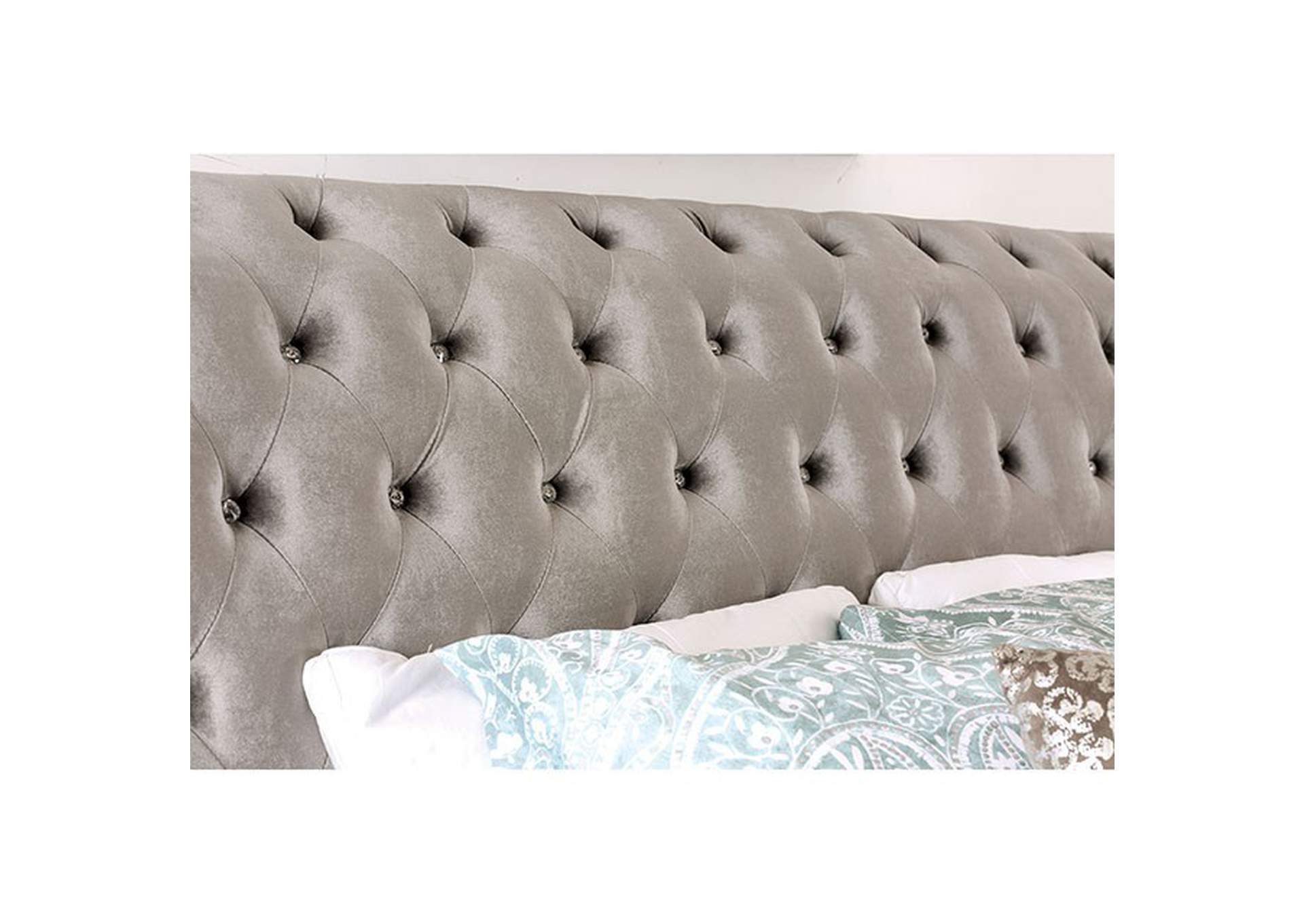 Noella E.King Bed, Gray