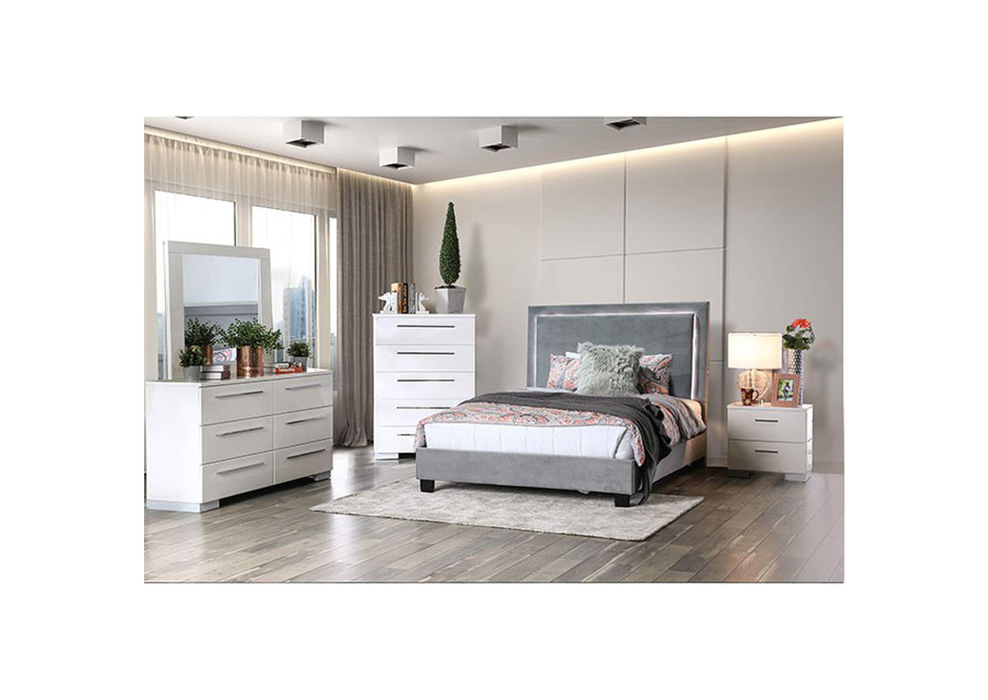 Erglow Twin Bed, Gray