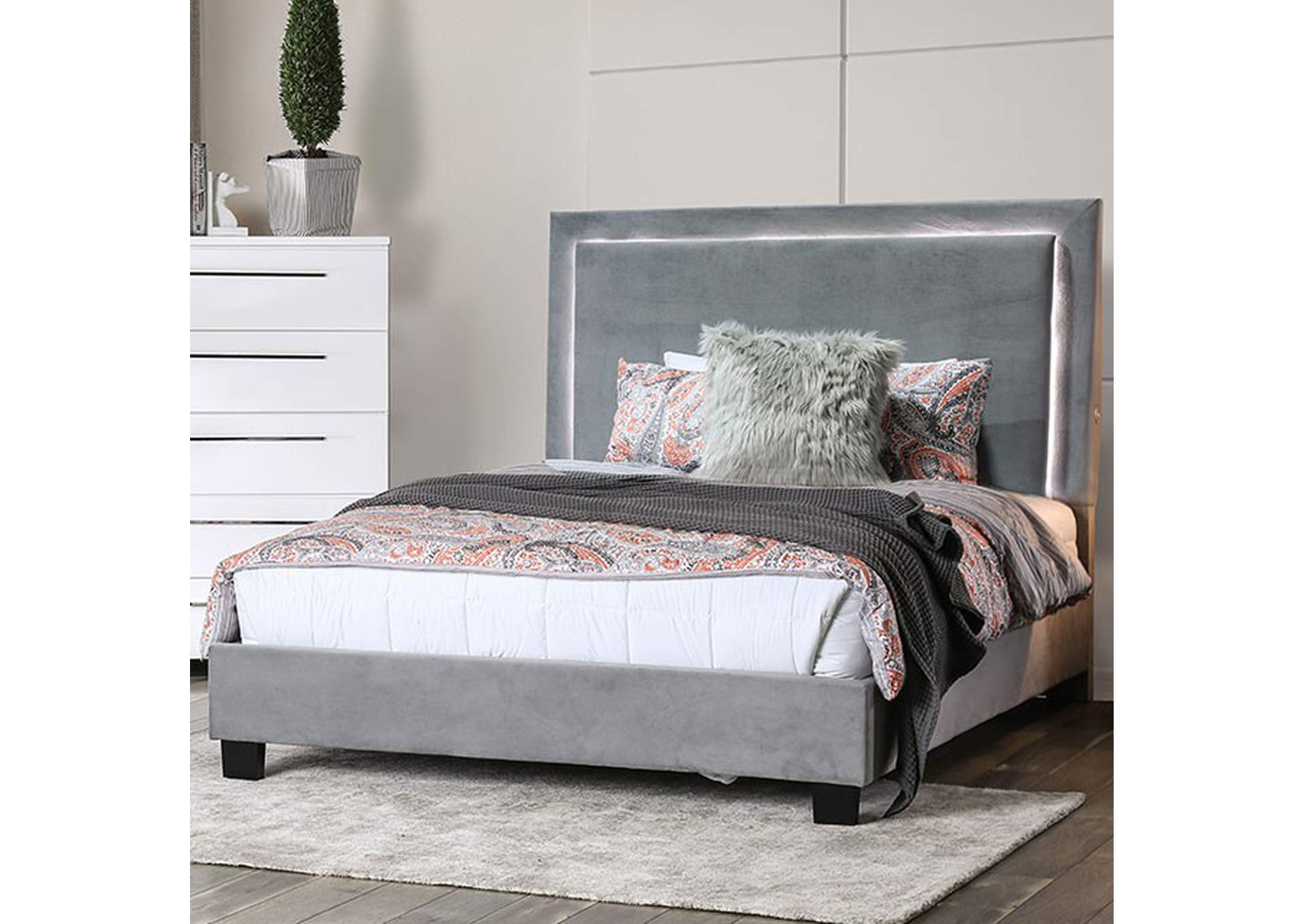 Erglow Twin Bed, Gray