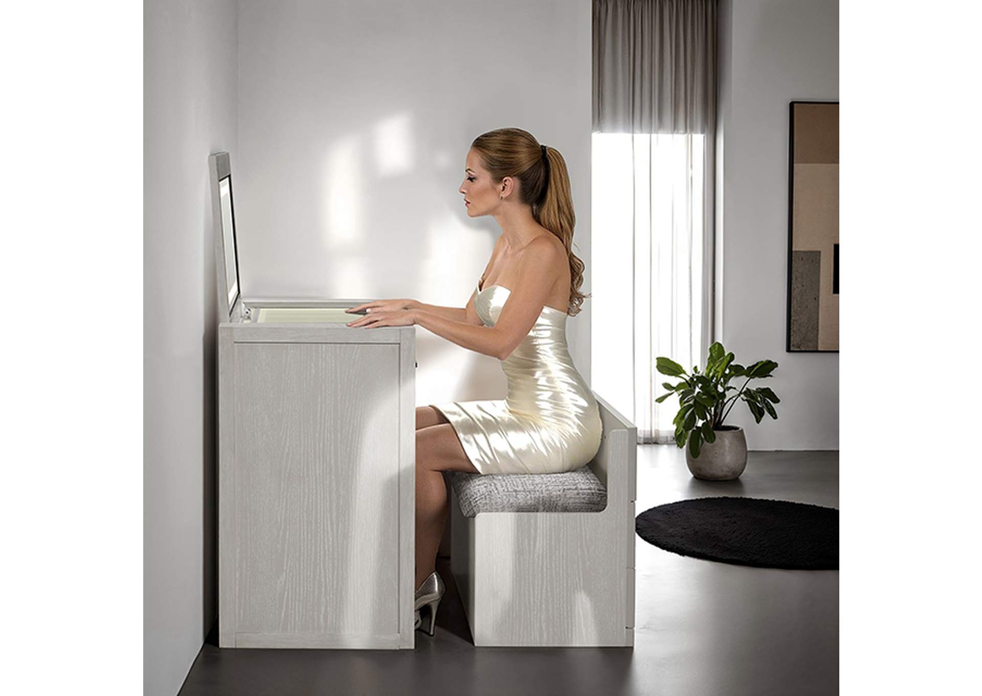 Ashburton Bedside Vanity Set w/ Stool image 3