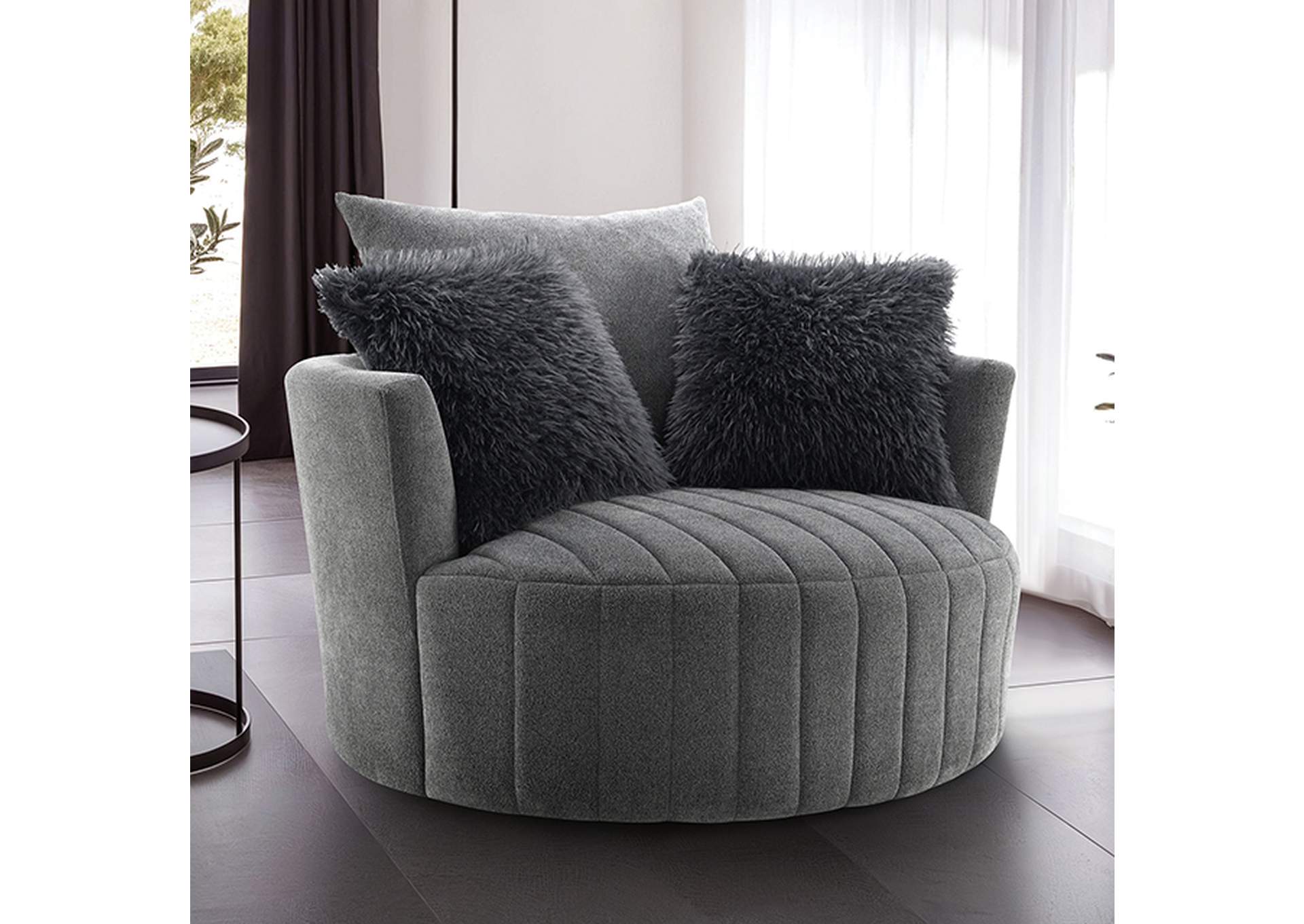 Hoople Channel Tufted Swivel Chair image 1