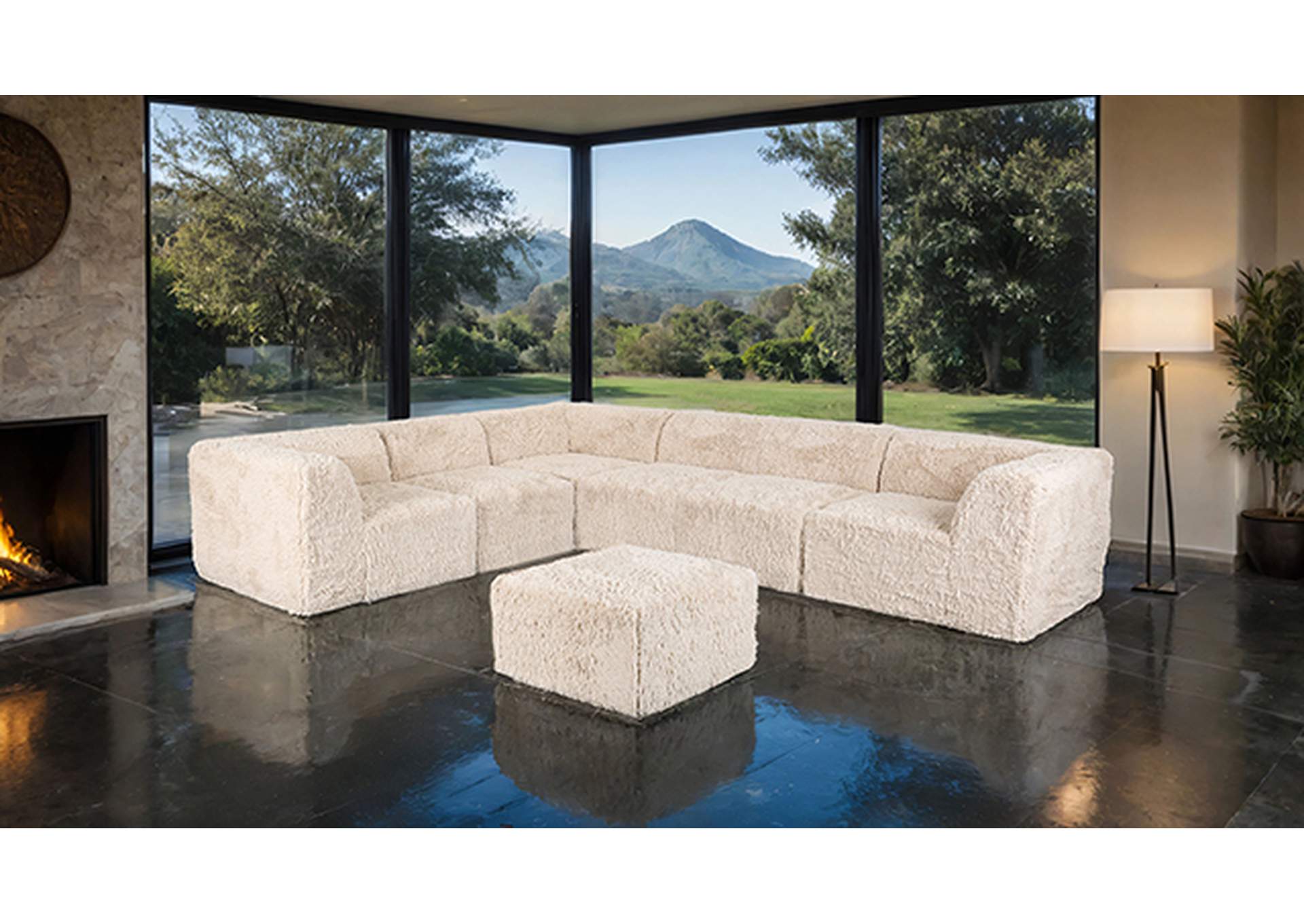 Nappi Large L-Sectional w/ Ottoman (Compressed Foam) image 3