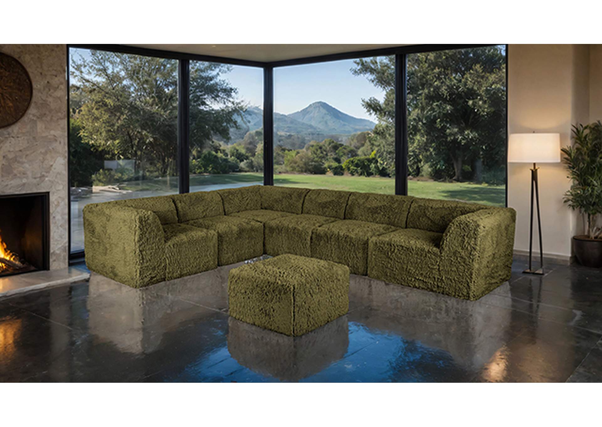 Nappi Large L-Sectional w/ Ottoman (Compressed Foam) image 3