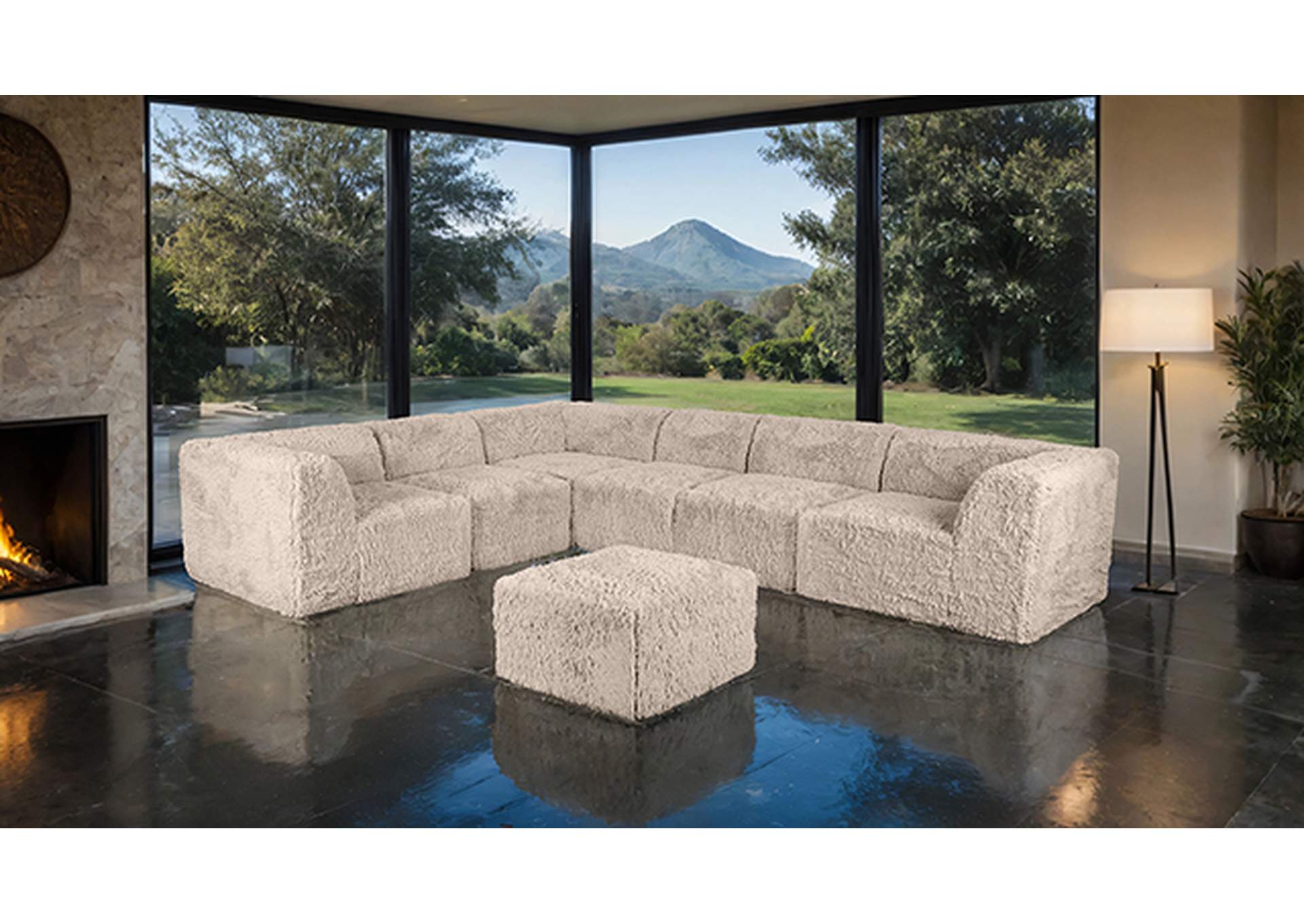 Nappi Large L-Sectional w/ Ottoman (Compressed Foam) image 3