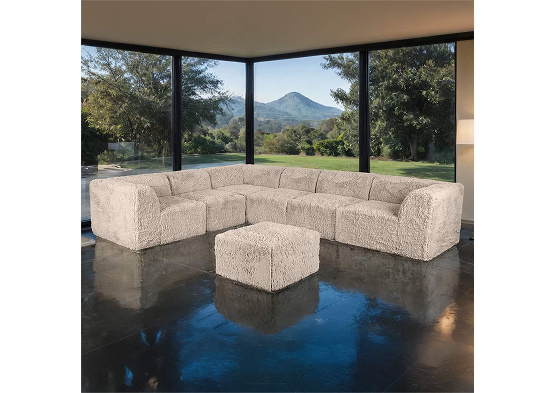 Nappi Large L-Sectional w/ Ottoman (Compressed Foam) image 1
