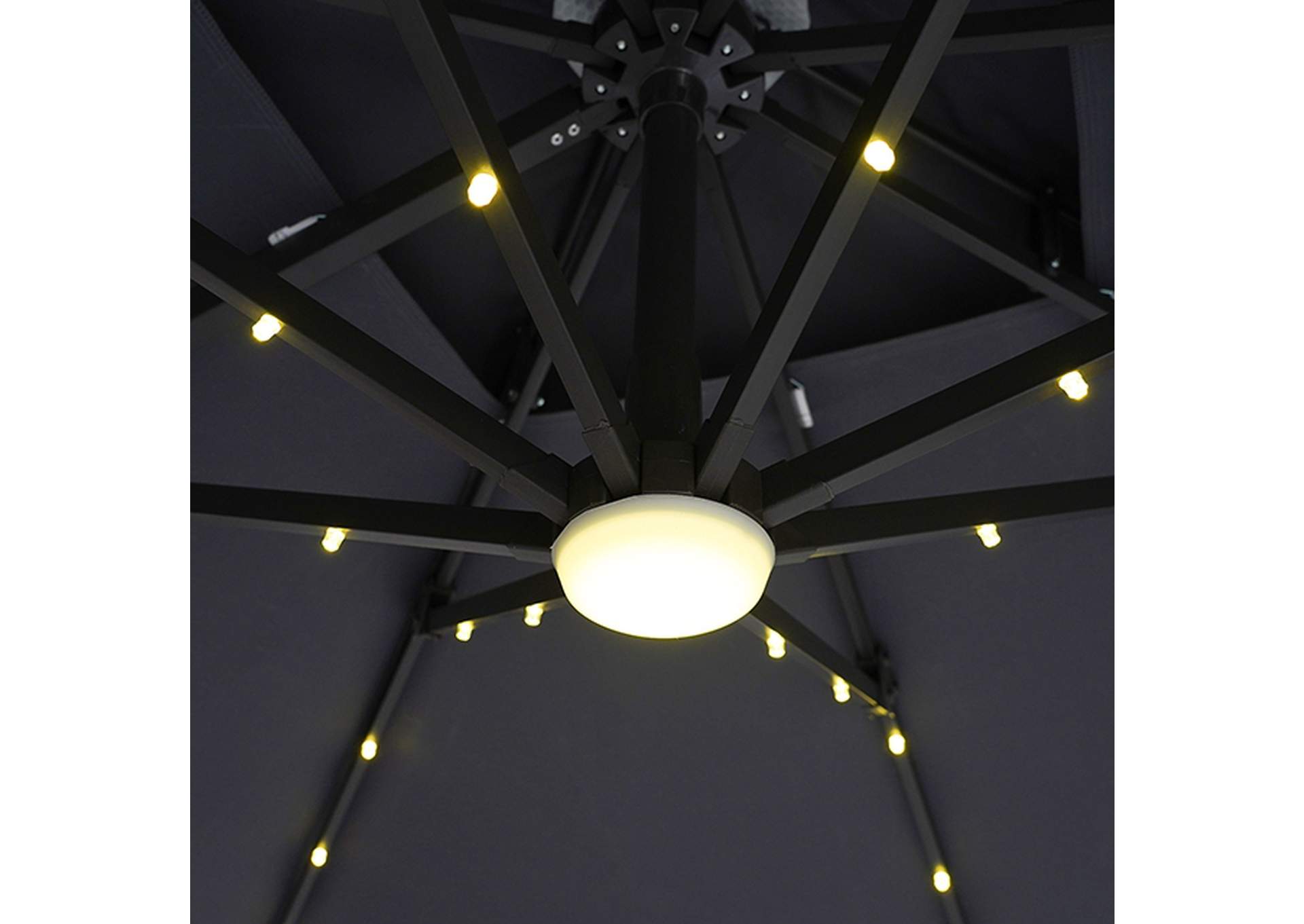 Xico 8 Ft Square Umbrella w/ Double Top w/ LED Light + 37