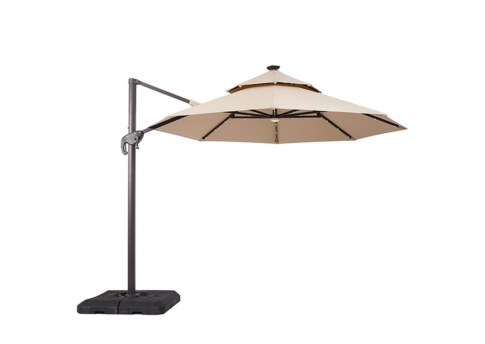 Nuti 10 Ft Round Umbrella w/ LED Light + 37" Large Base