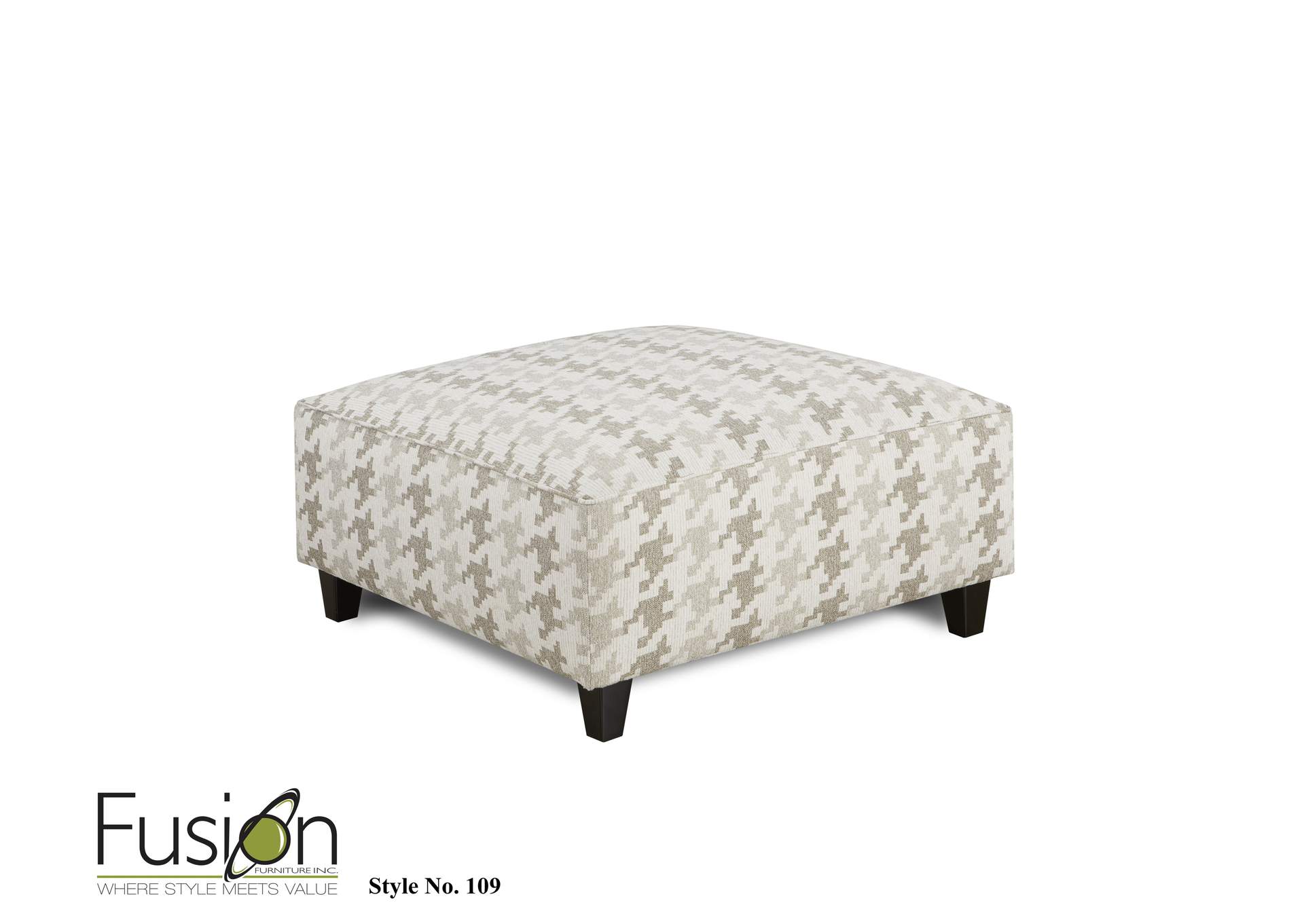 Basic Wool (Revolution) Quill Gray Cocktail Ottoman image 1