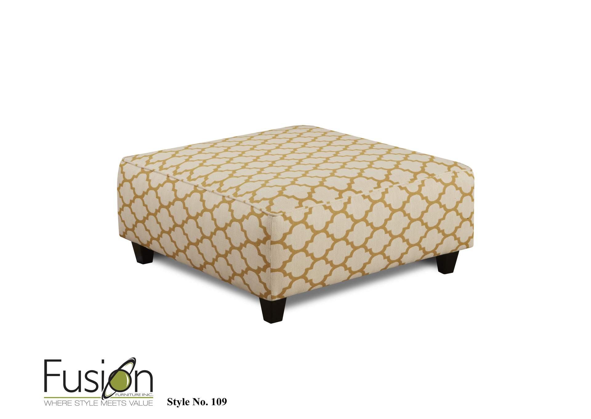 Maxwell Gray Cash Citrine Cocktail Ottoman image 1