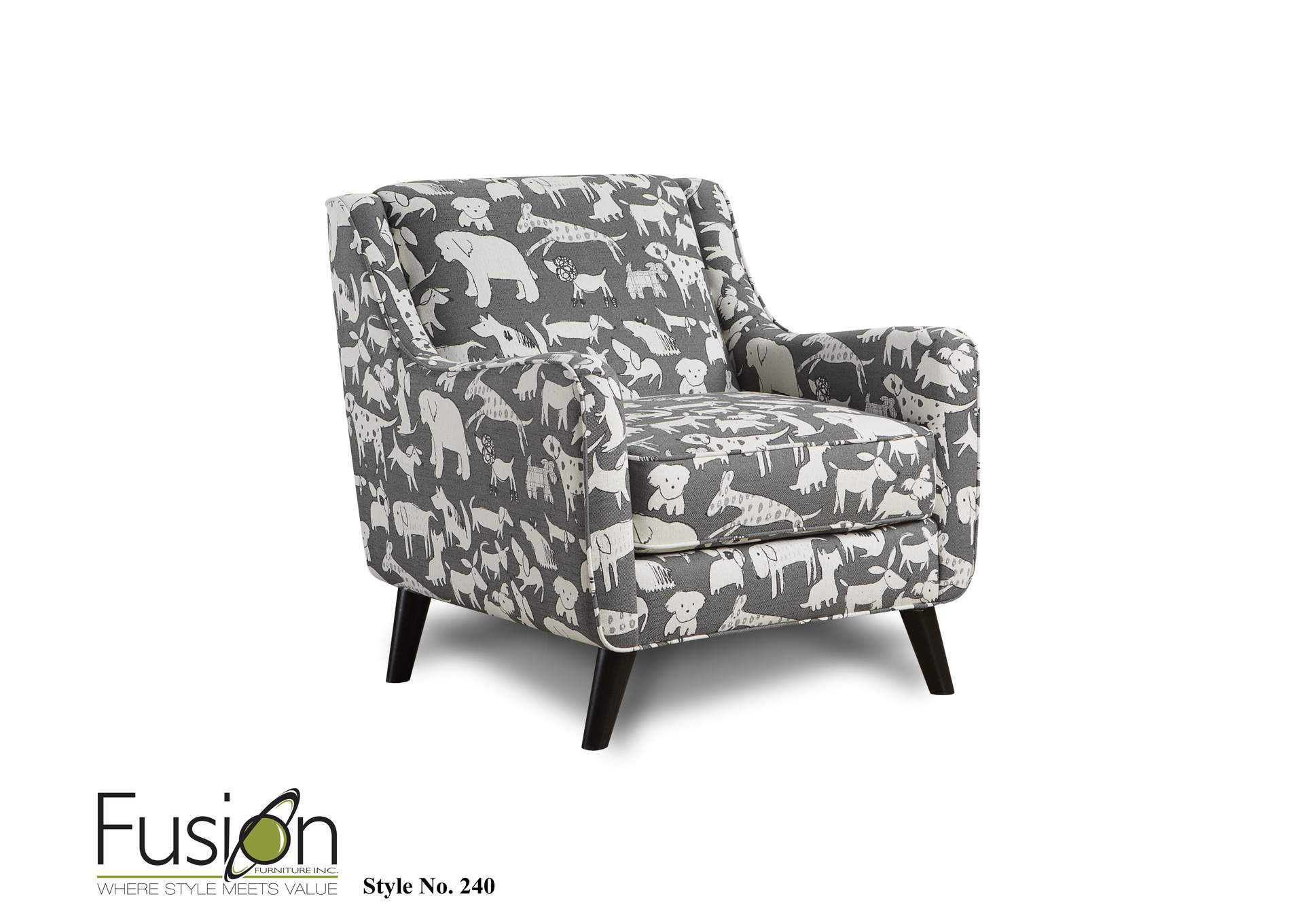 Popstitch Shell (Livesmart) Doggie Graphite Accent Chair image 1