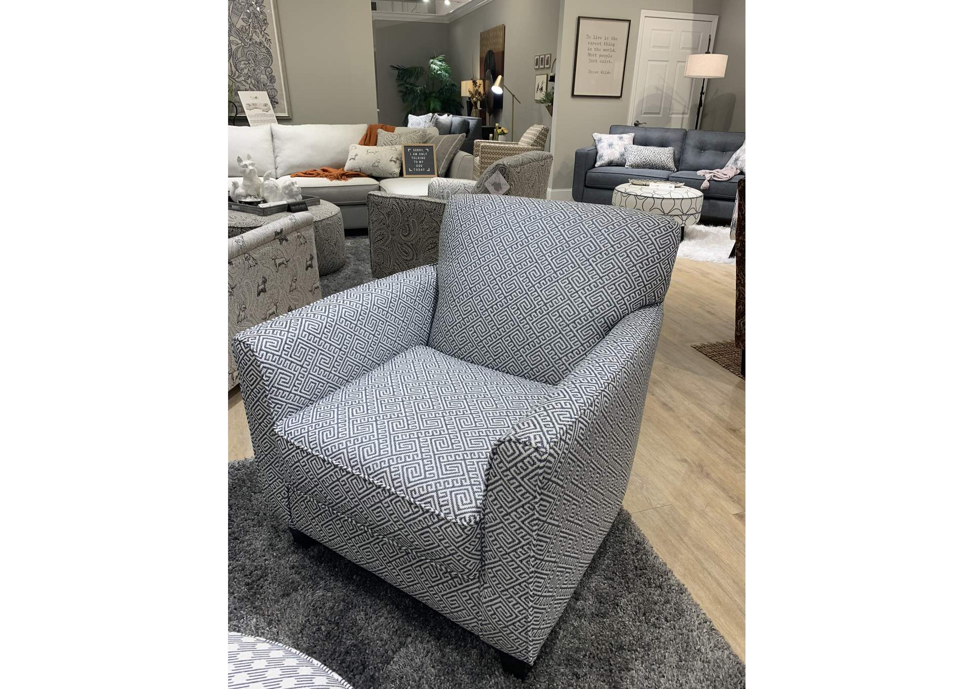 Truth Or Dare Salt (Revolution) Hippocrates Denim Accent Chair image 1