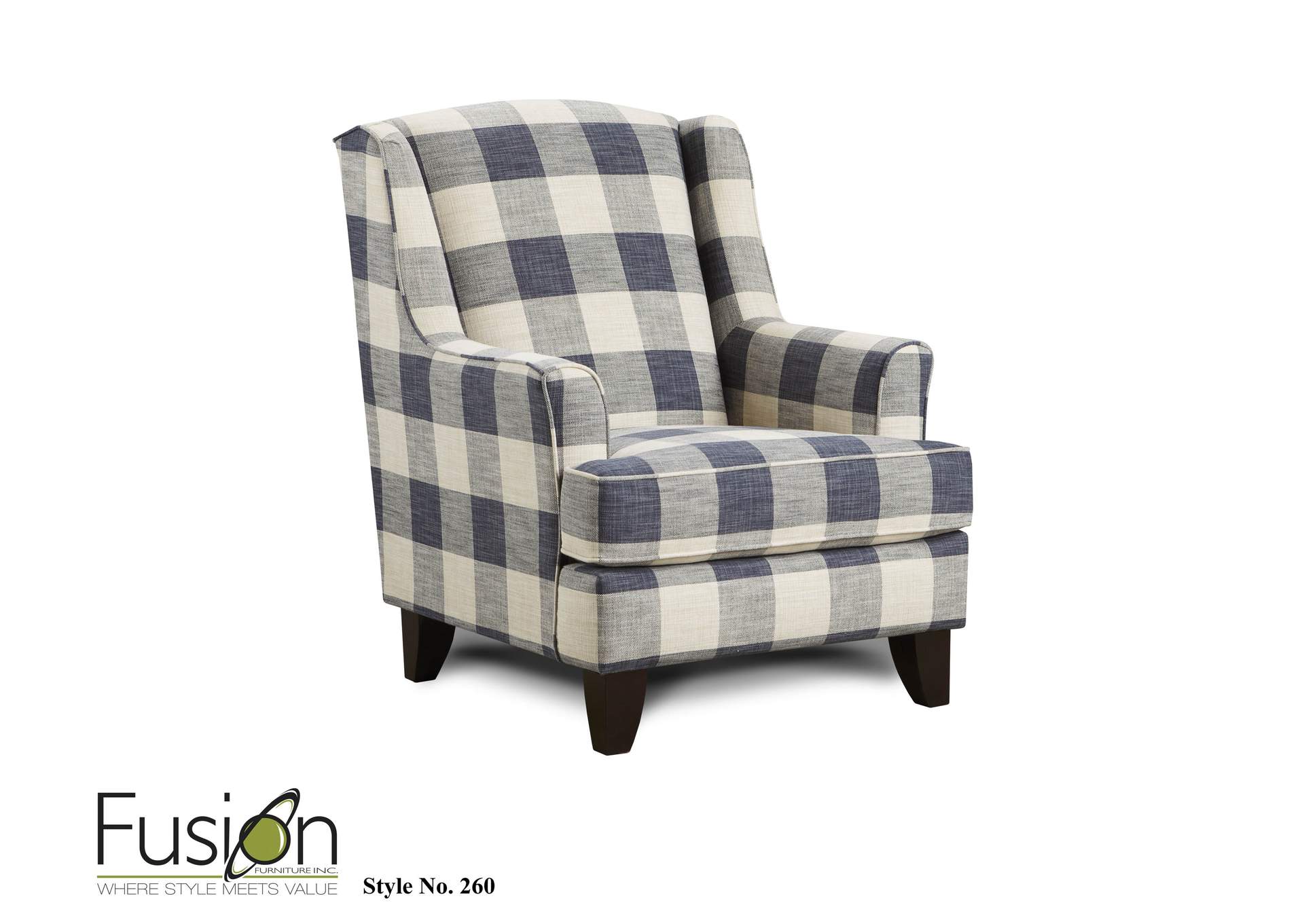 Catalina Linen Yucatan Indigo Accent Chair image 1