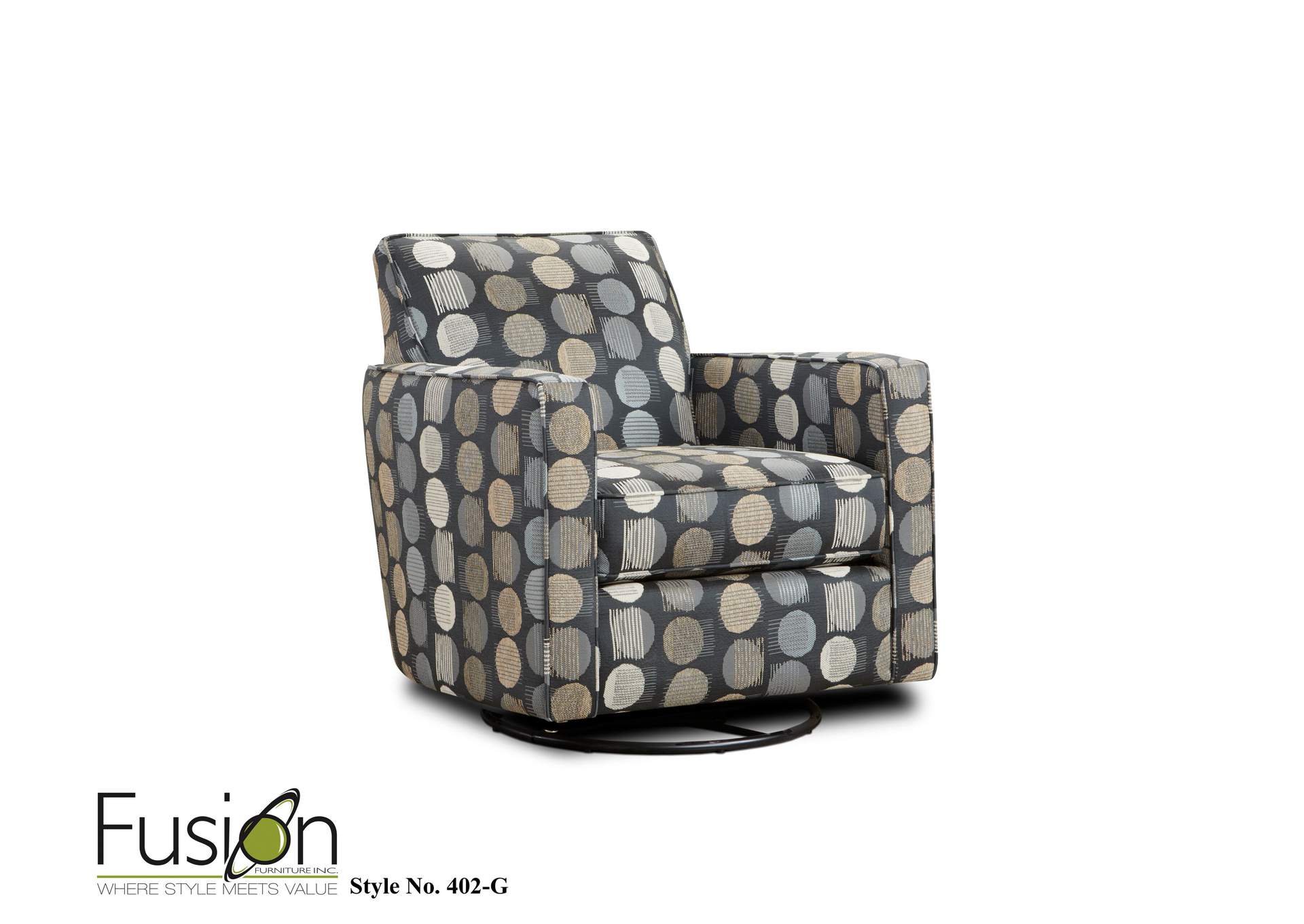 Handwoven Linen Magnitude Steel Swivel Glider Chair image 1