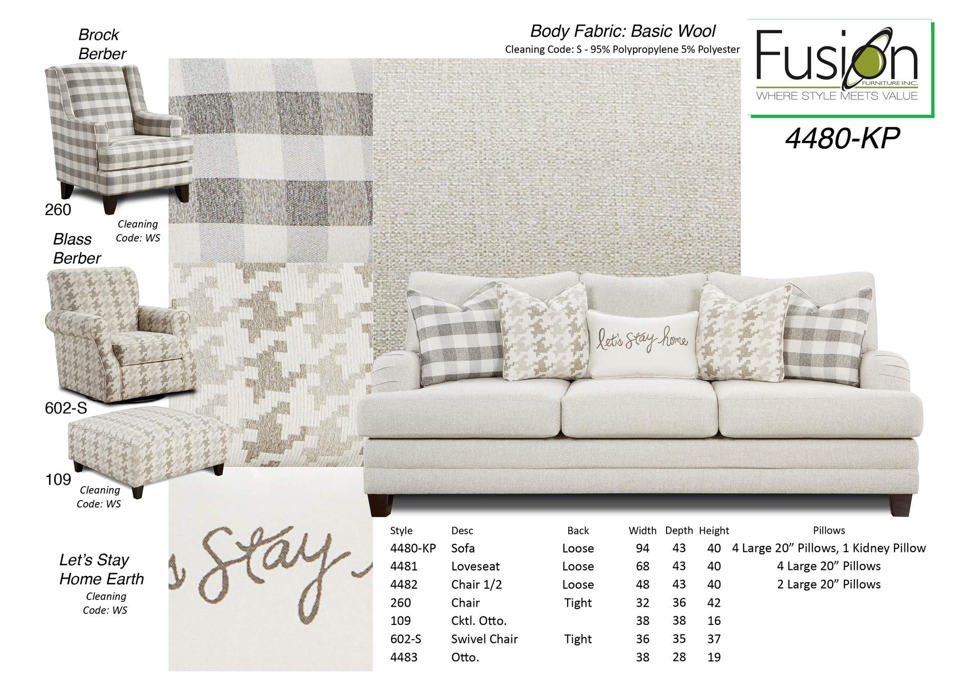 Basic Wool (Revolution) Swirl Sofa image 1