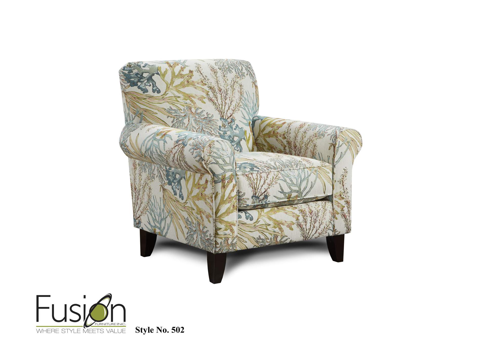 Labyrinth Sky Coral Reef Carribean Accent Chair