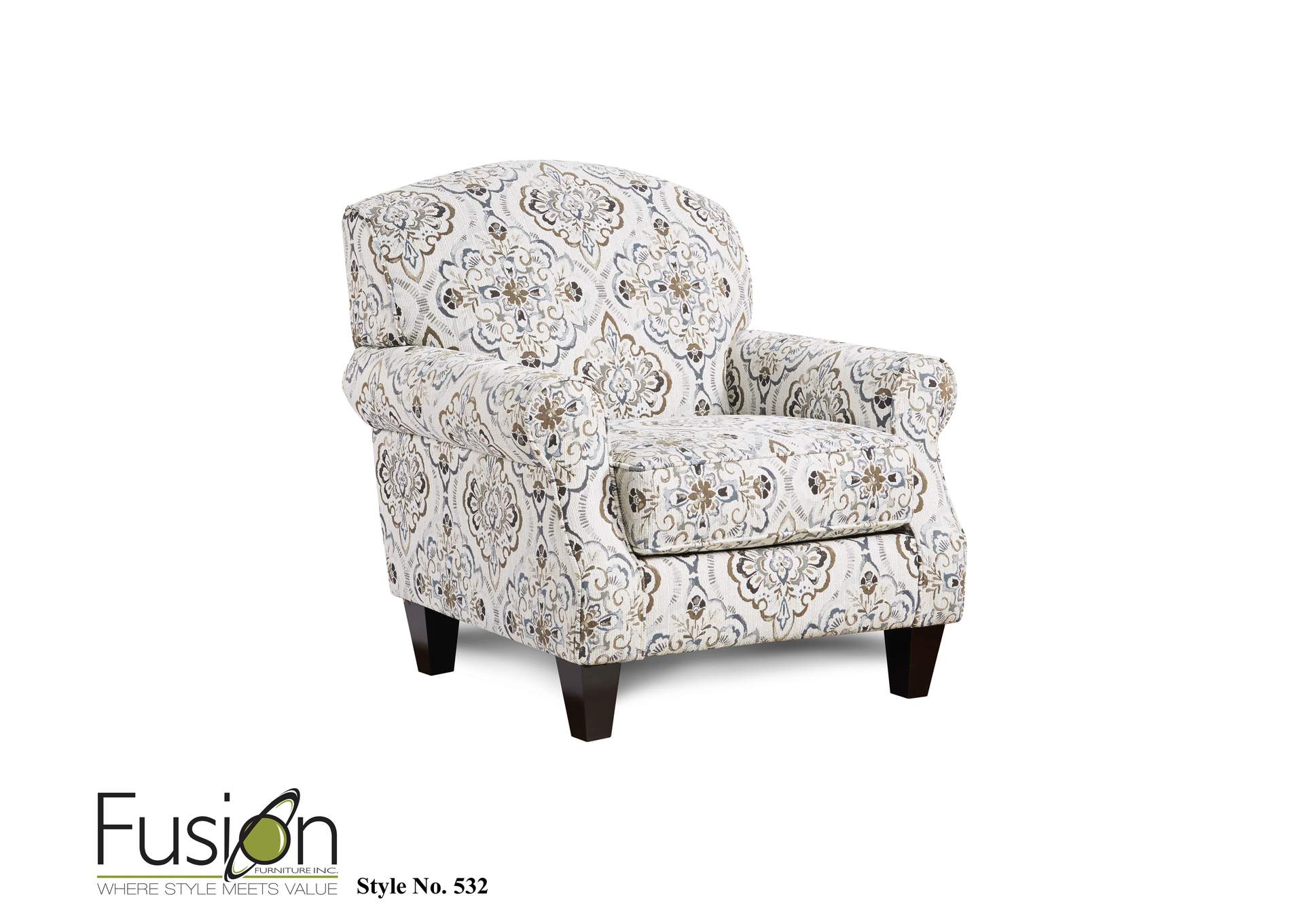 Bates Charcoal Glenville Cascade Accent Chair image 1