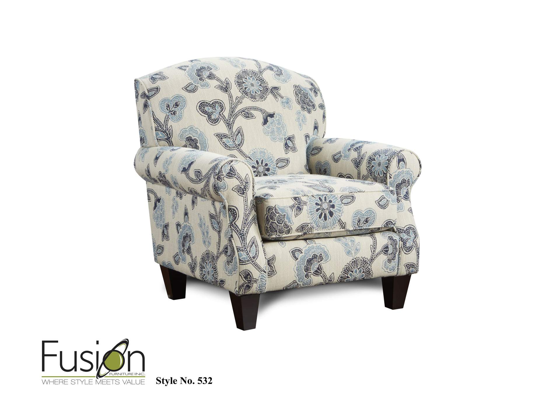 Catalina Linen Maya Indigo Accent Chair image 1