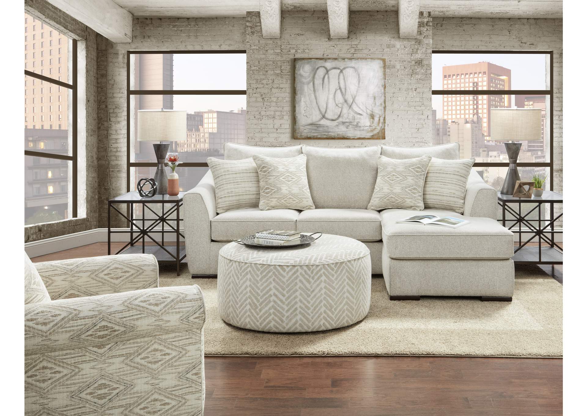 9778VibrantVisionOatmeal Vibrant Vision Oatmeal Sofa image 1