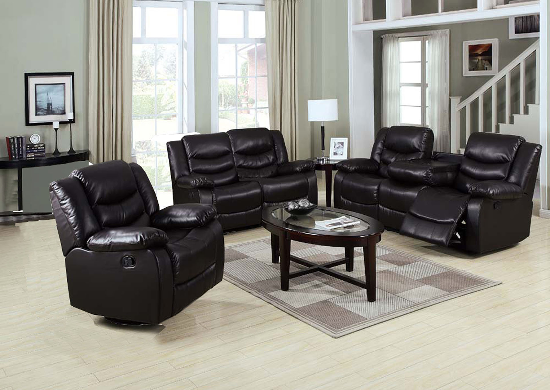 Paco Espresso Recliner Sofa image 1