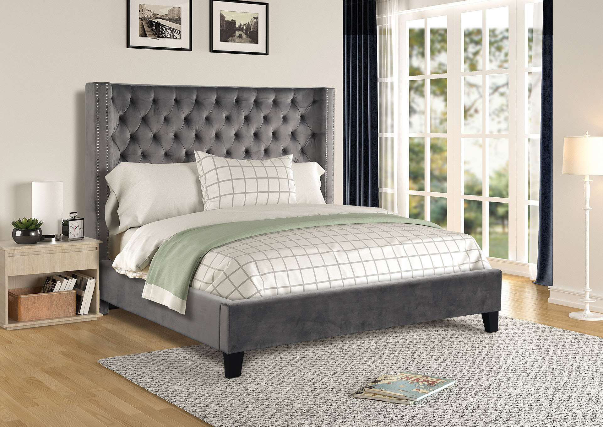 Allen Gray Queen Bed image 1