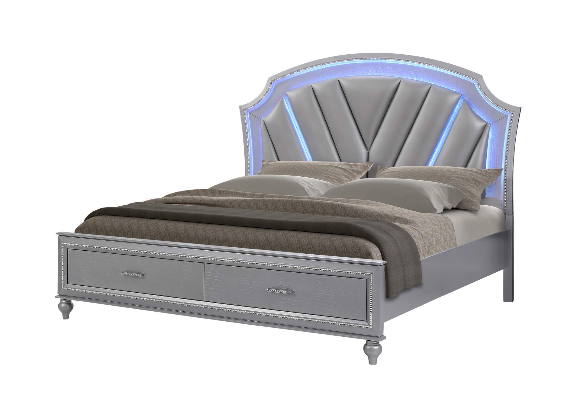 Amber Silver King Bed image 1