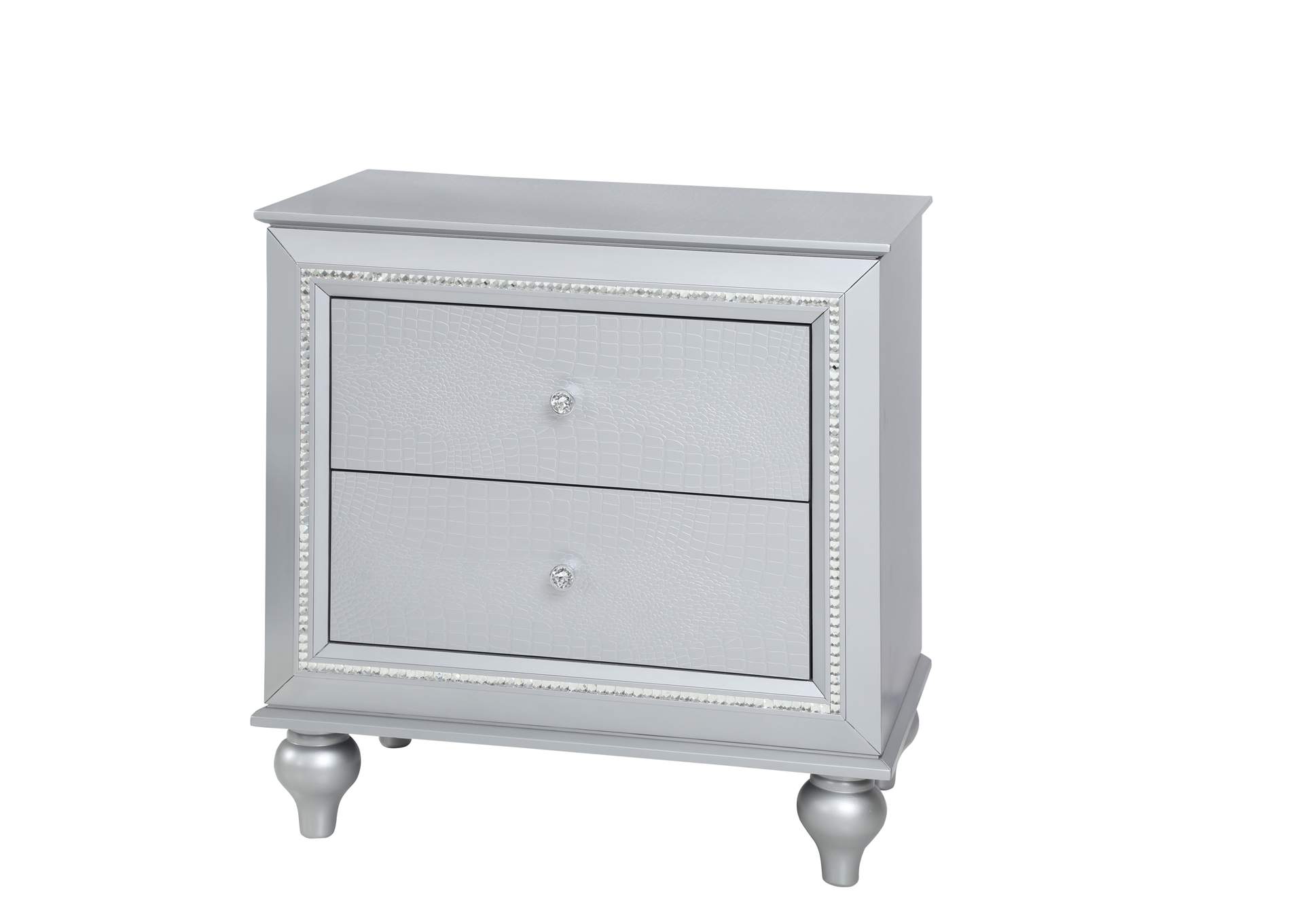 Amber Silver Nightstand image 1