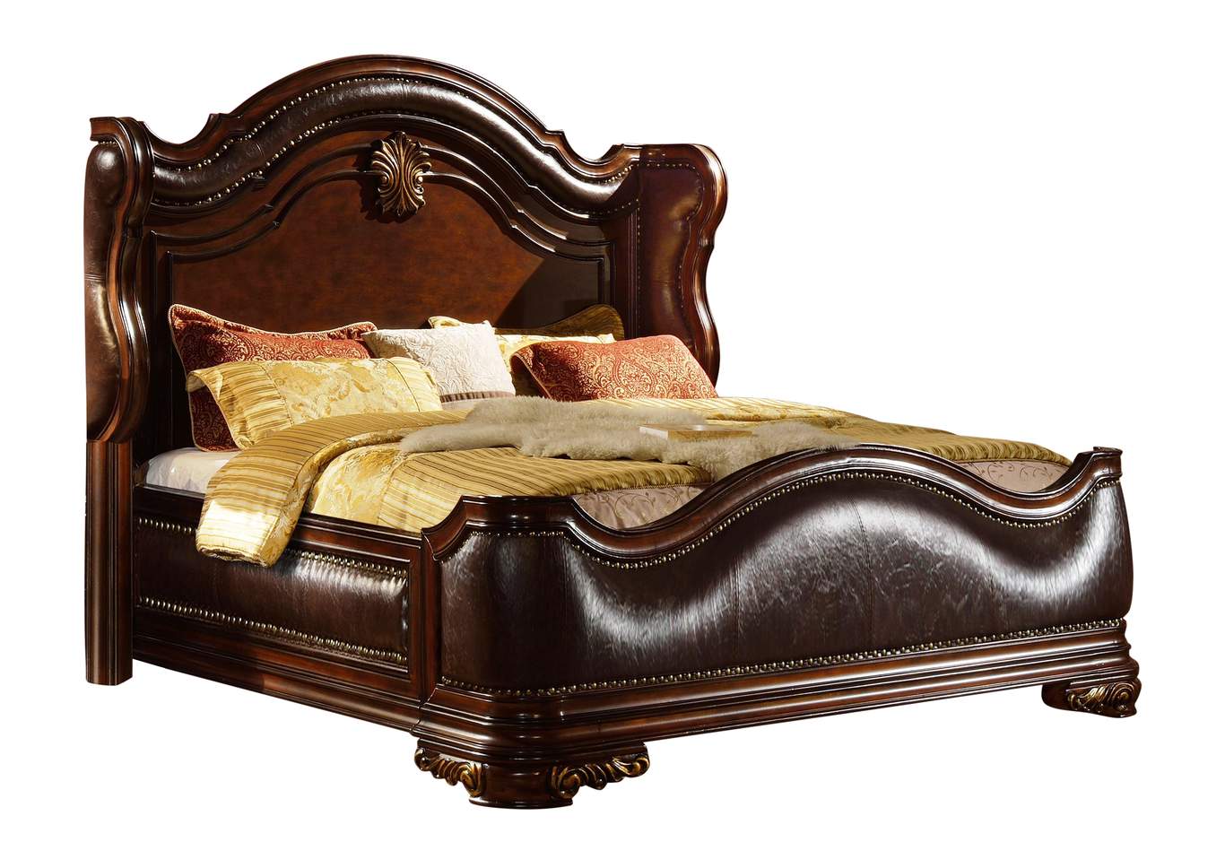 Bella Dark Walnut King Bed image 1