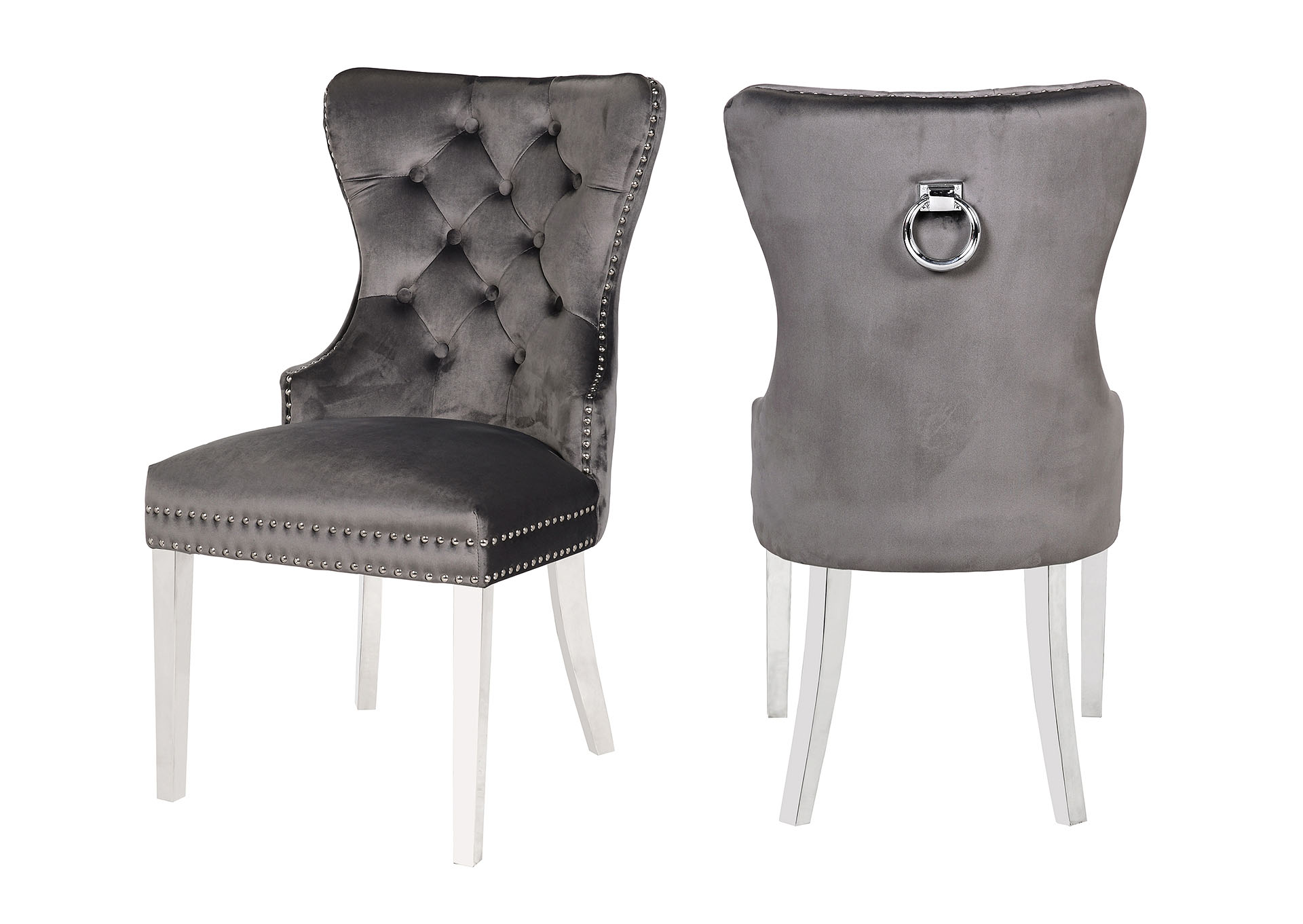 Erica Dark Gray Accent Chairs / Dining Chairs image 1