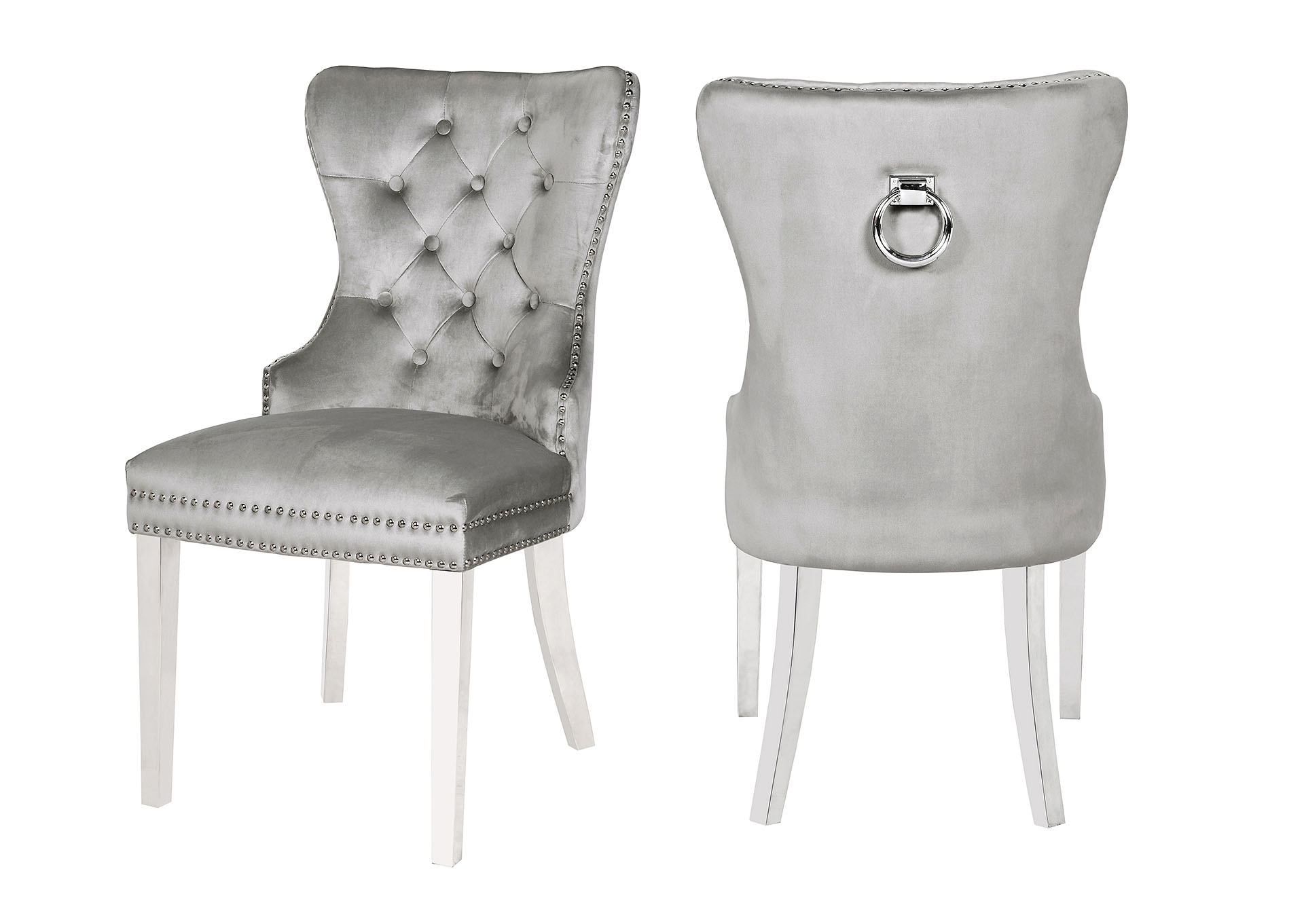 Erica Light Gray Accent Chairs / Dining Chairs image 1