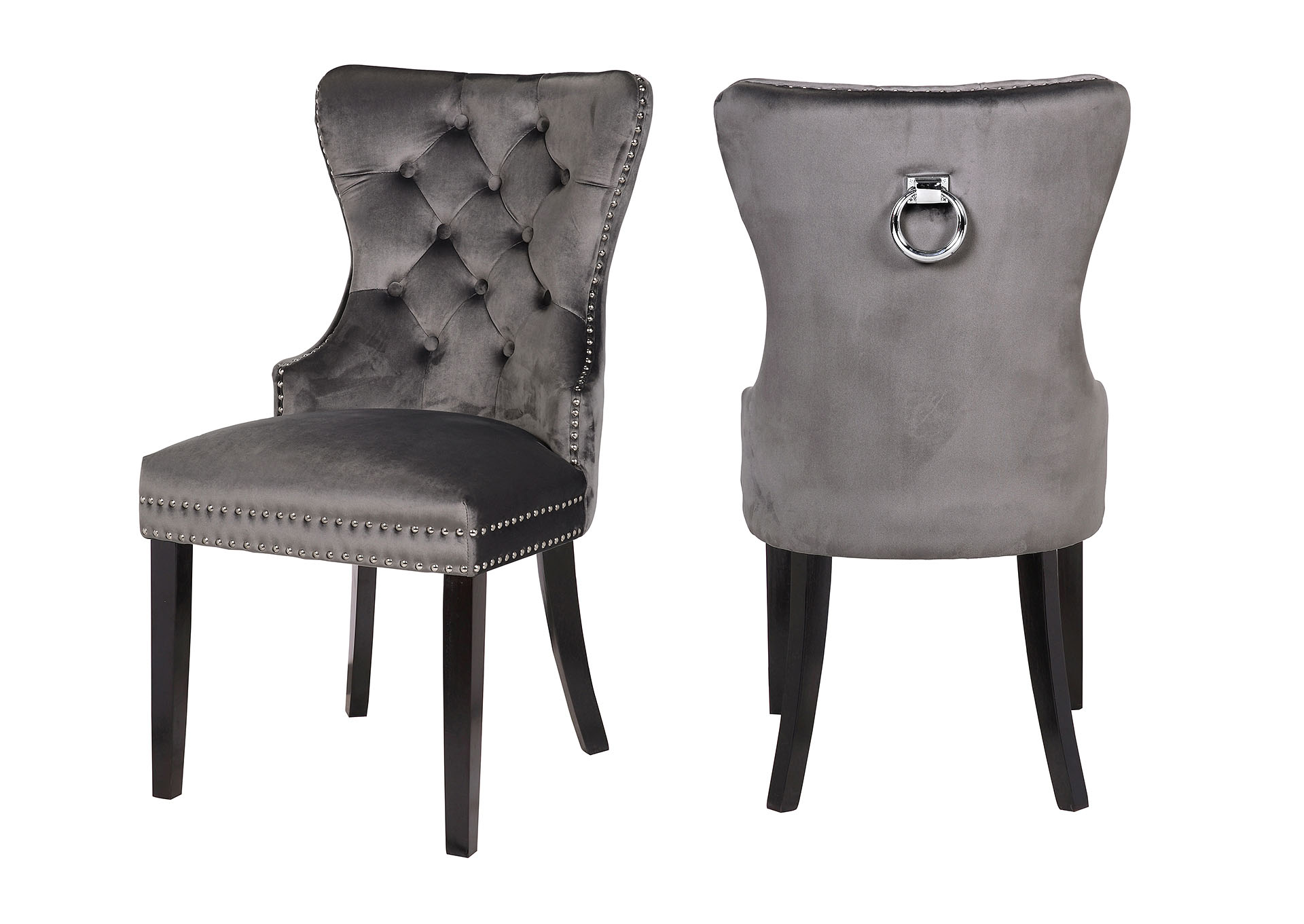 Erica Dark Gray Accent Chairs / Dining Chairs image 1