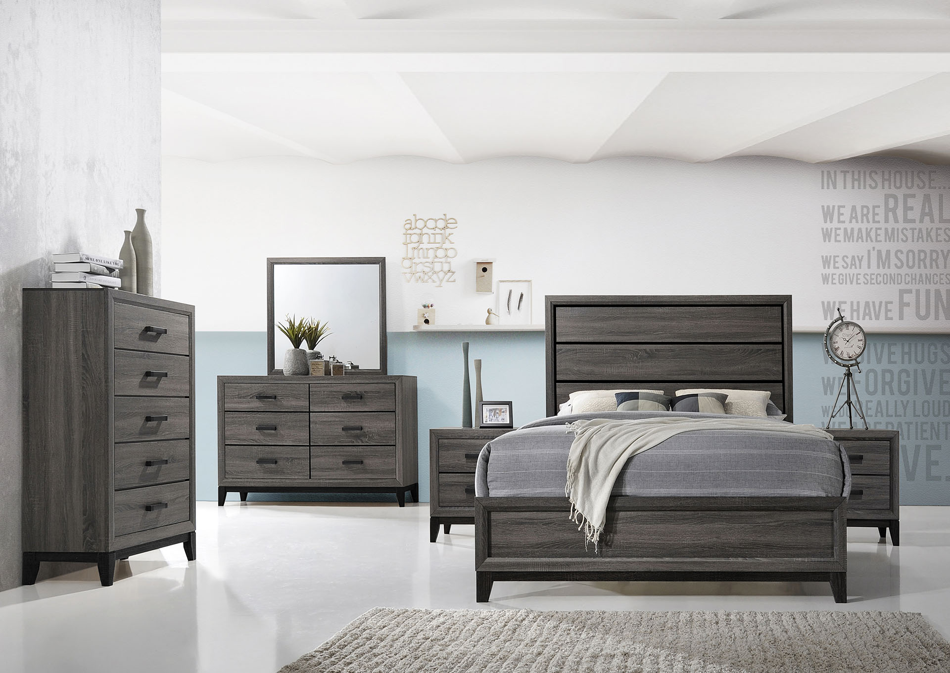 Sierra Foil Grey Nightstand image 3