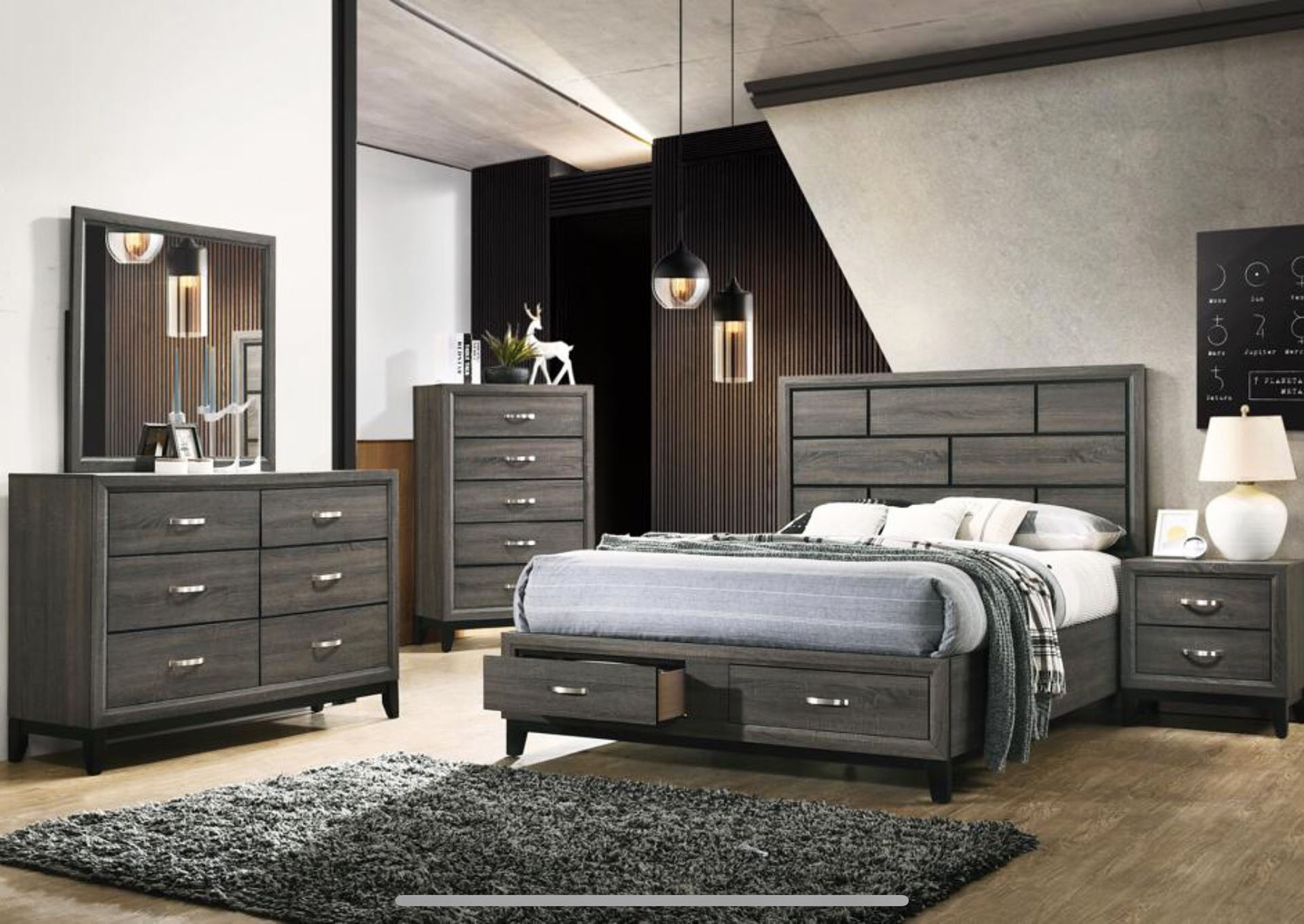 Hudson Gray King Bed image 3