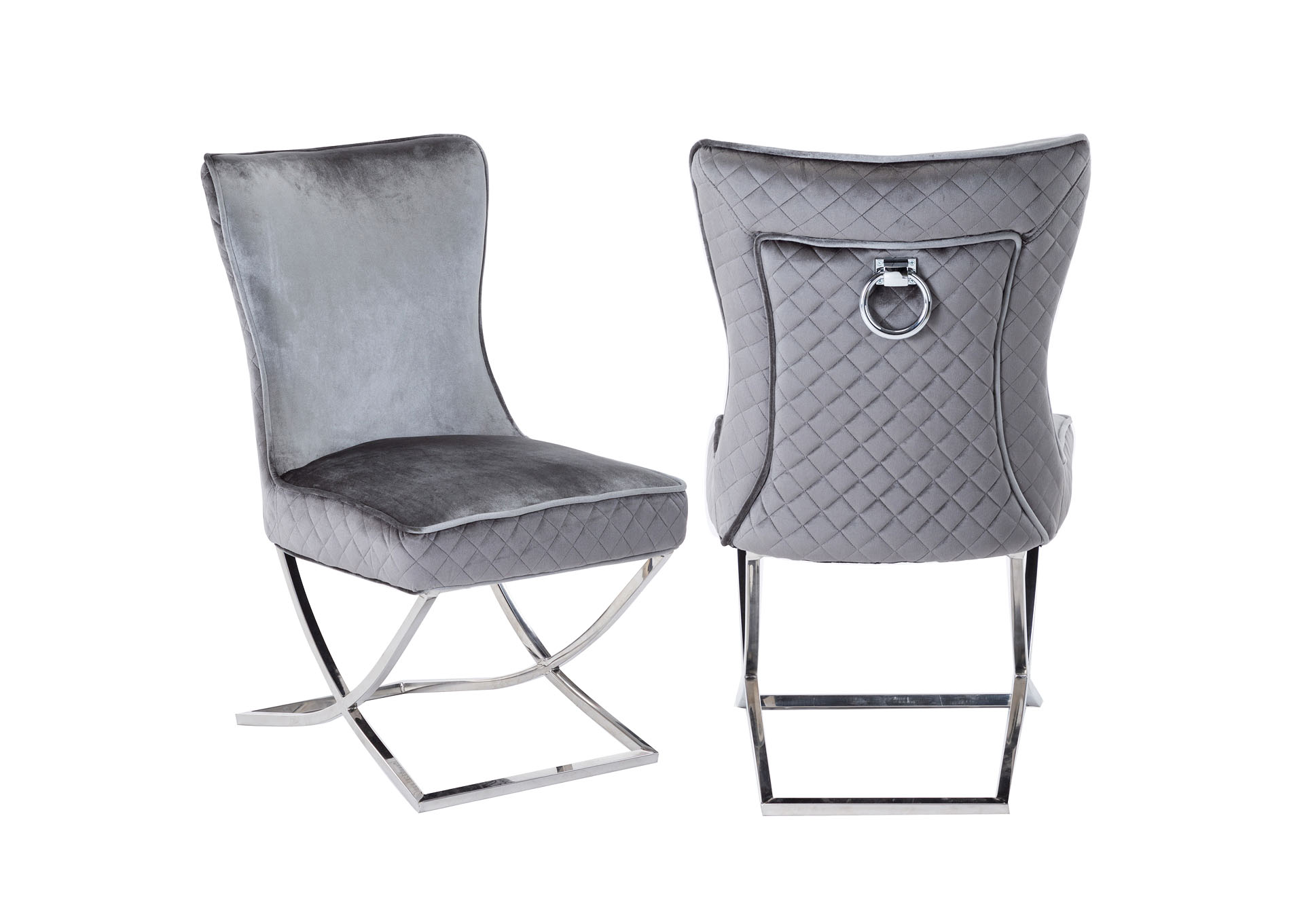 Janet Grey Steel Leg Dining Chair image 1