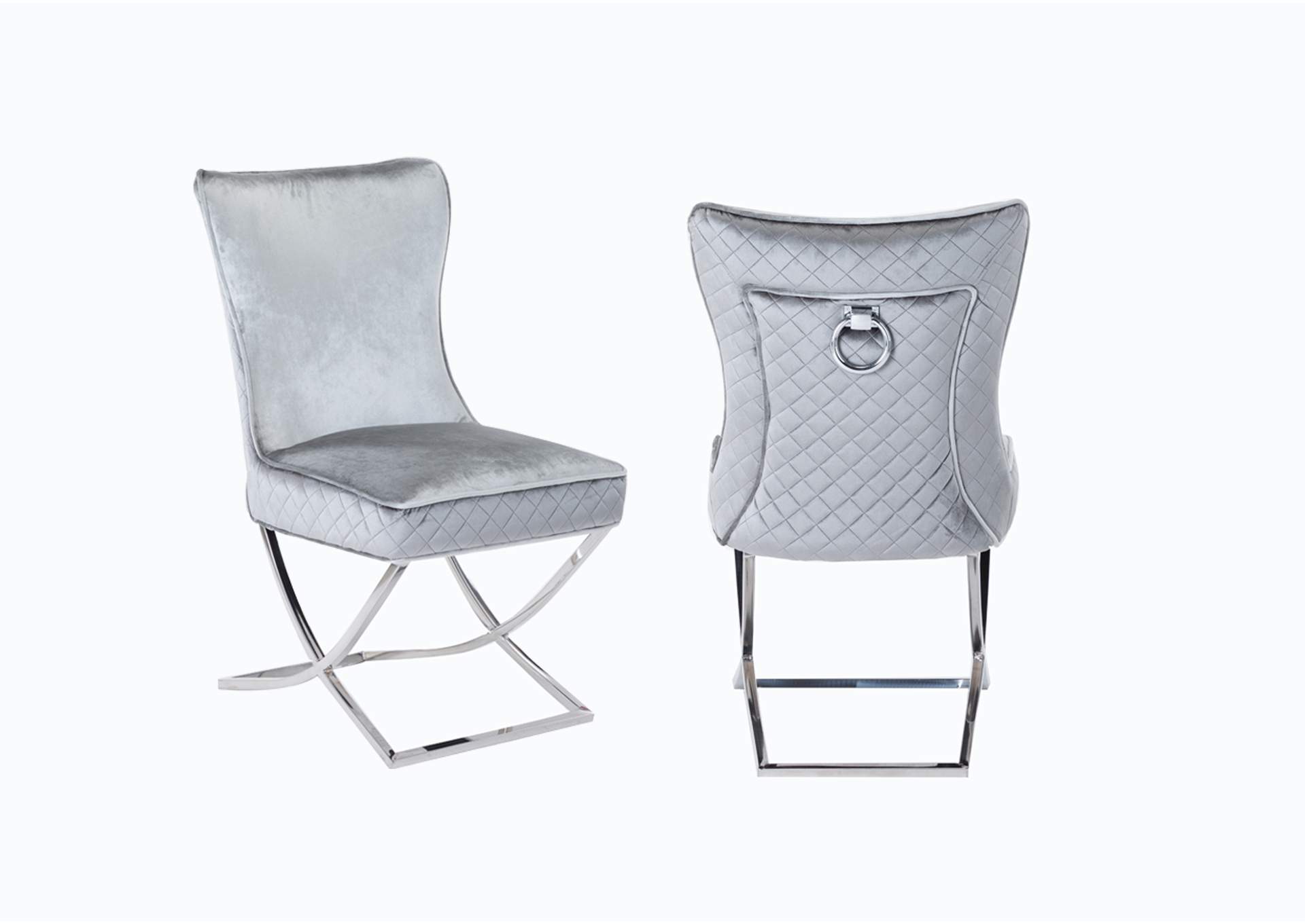 Janet Silver Steel Leg Dining Chair image 1