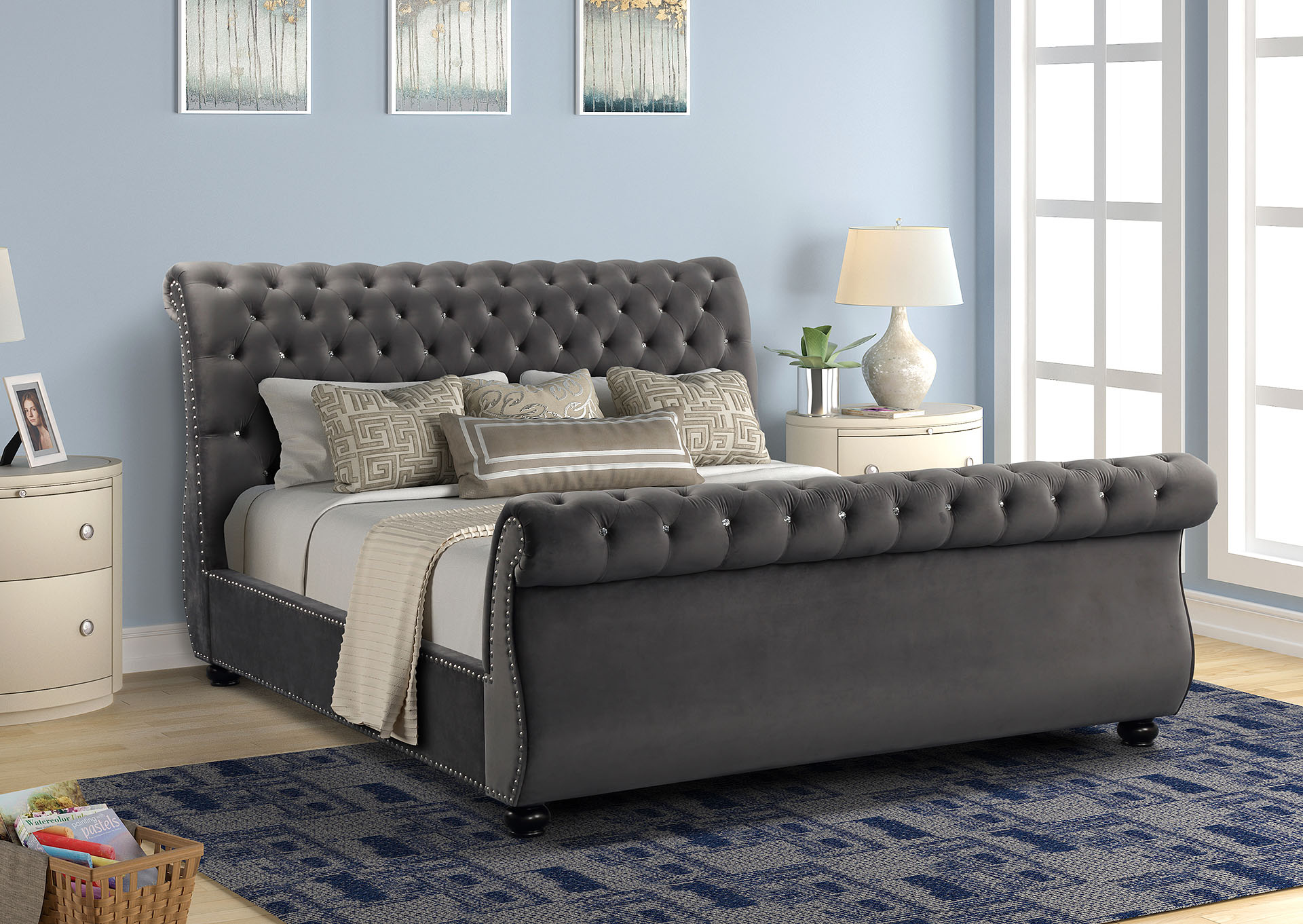 Kendall Gray Queen Bed image 1