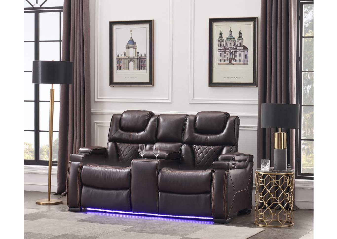Lexus Brown Loveseat image 1