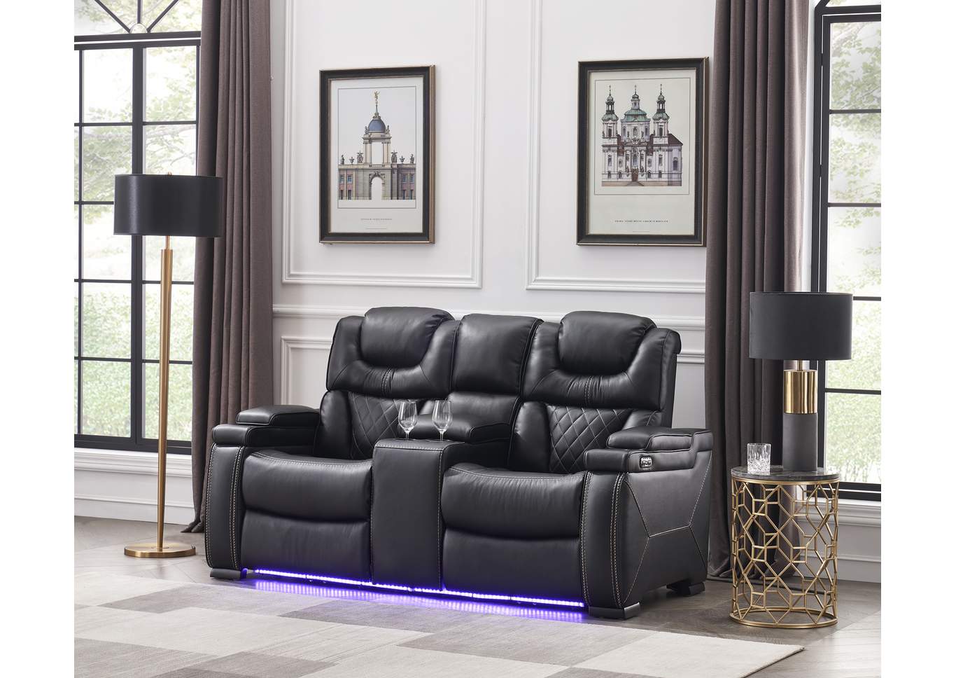 Lexus Black Loveseat image 1