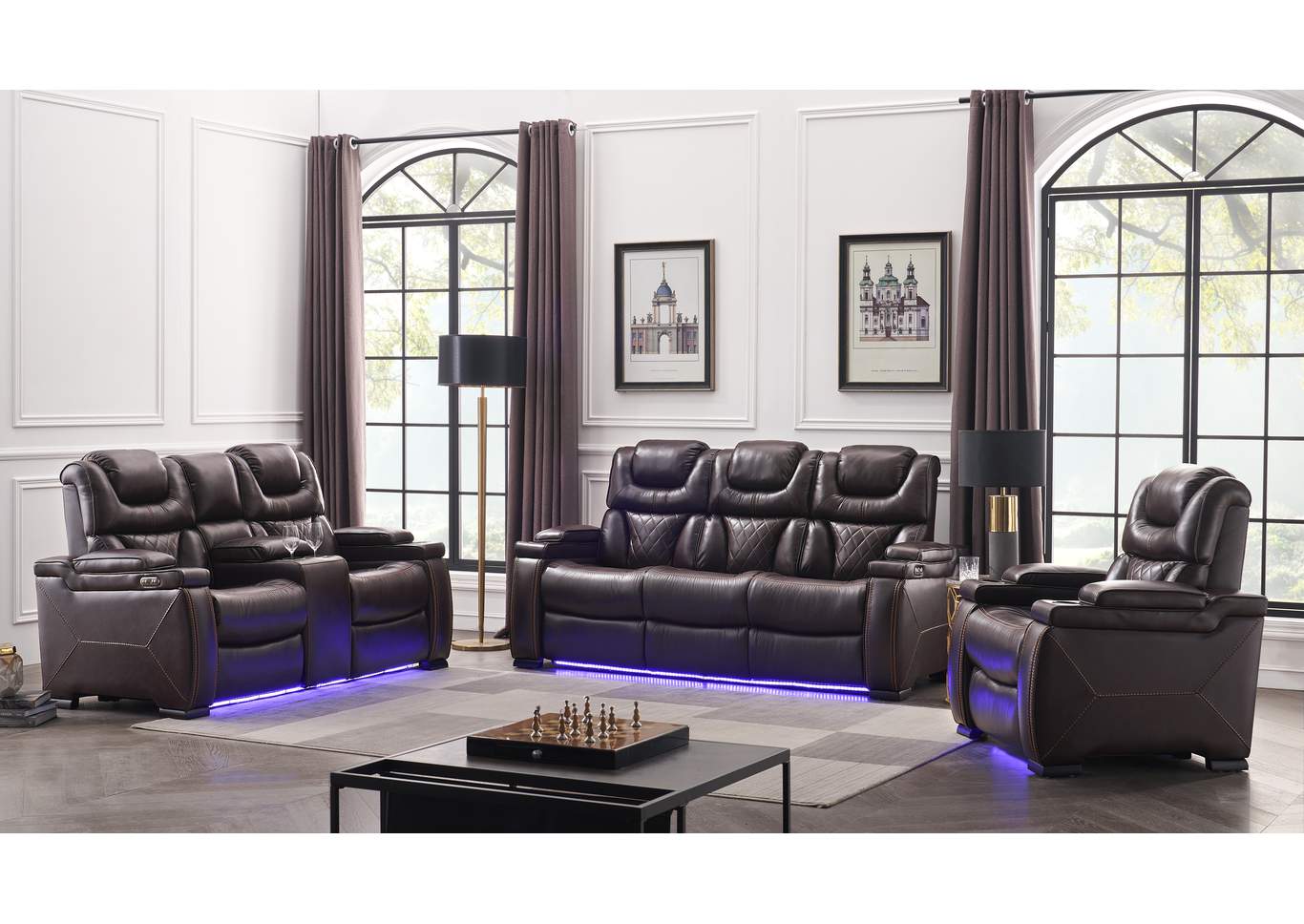 Lexus Brown Sofa + Loveseat image 1