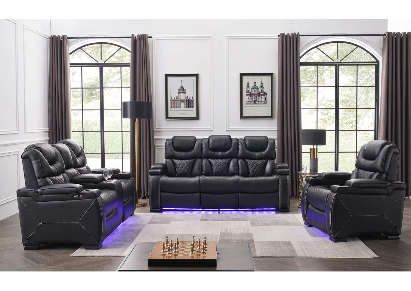 Lexus Black Sofa + Loveseat image 1