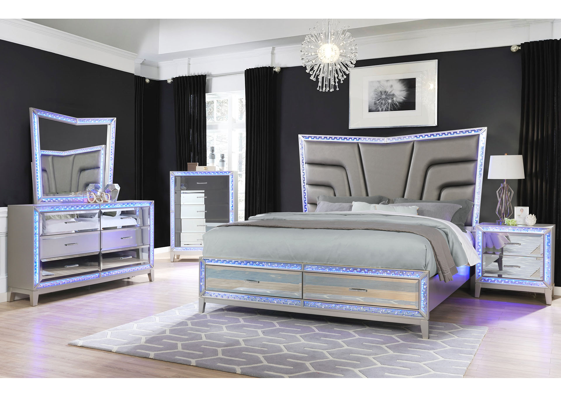 Luxury Black King 4 Piece Bedroom Set image 1