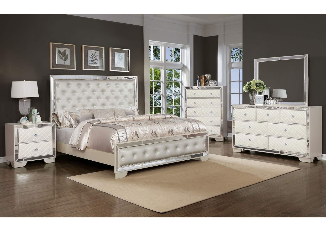 Madison Beige Full 4 Piece Bedroom Set image 1