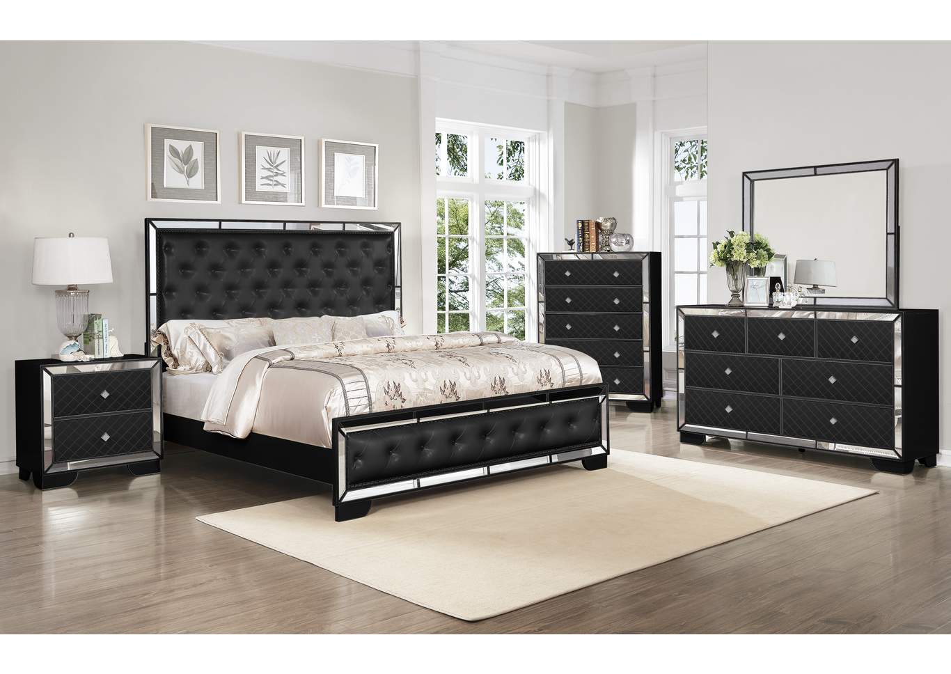 Madison Black Queen 5 Piece Bedroom Set image 1