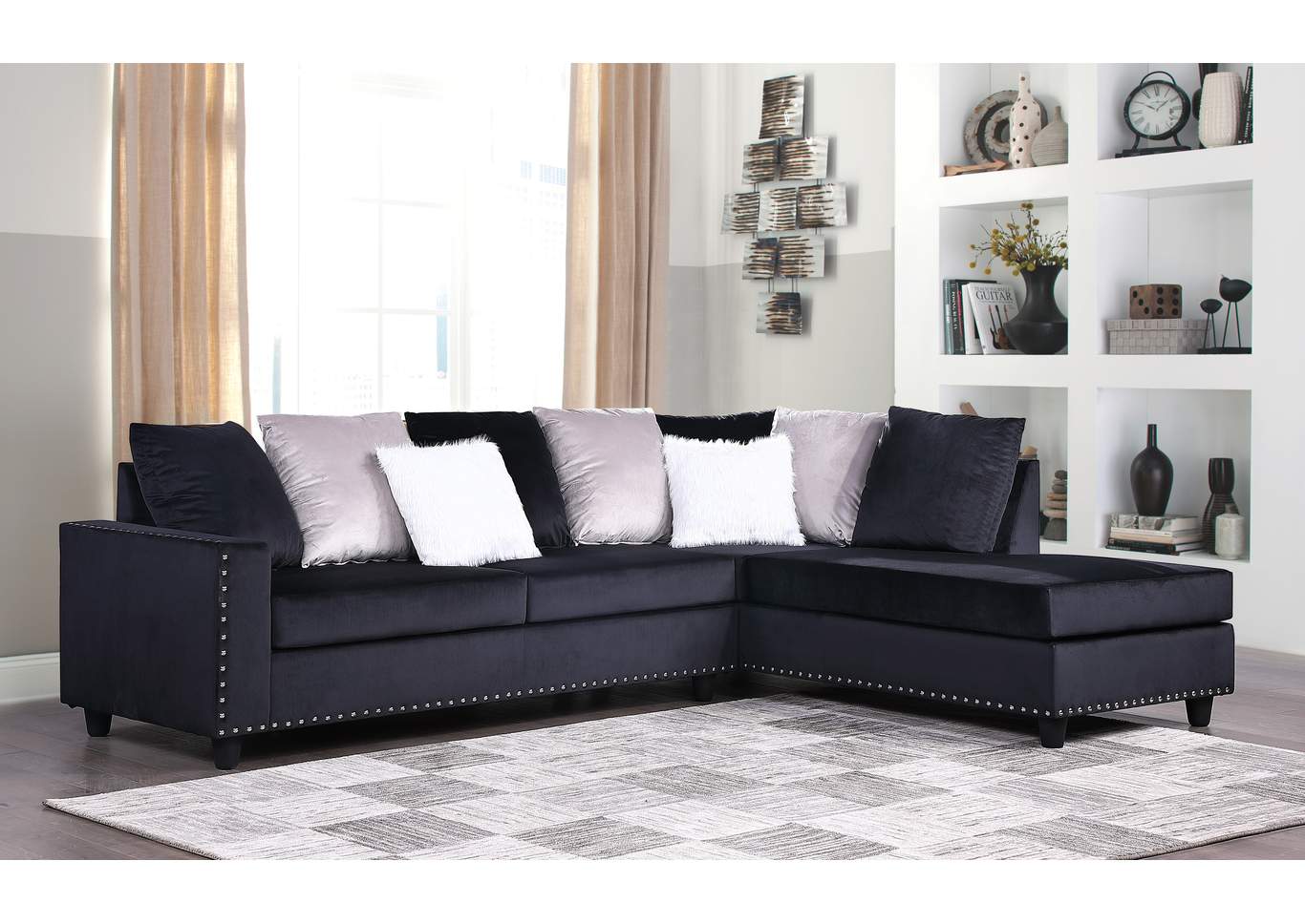 Martha Black Sectional Sofa image 1