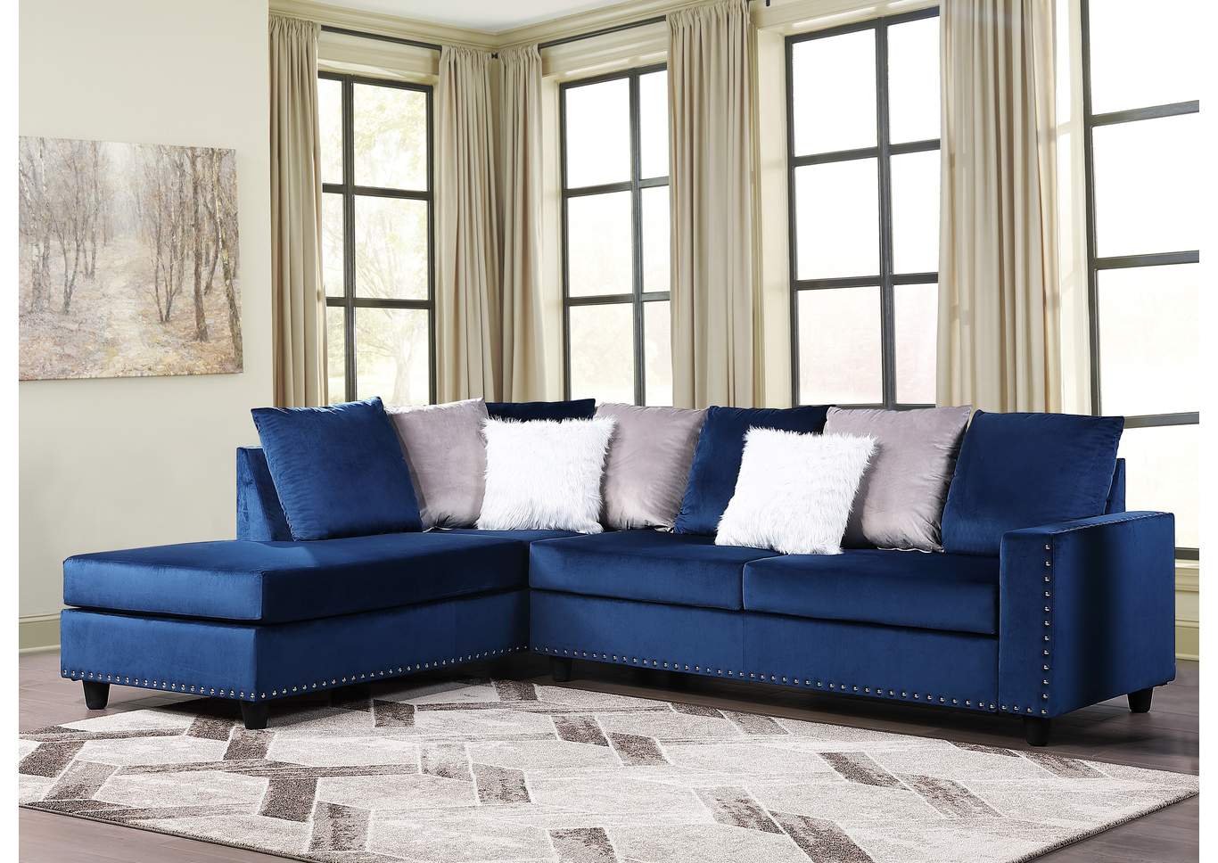 Martha Navy Sectional Sofa image 1